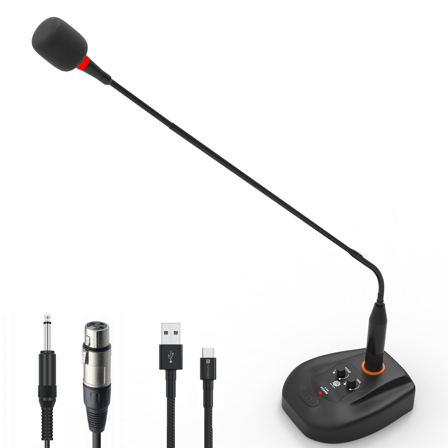DIGIMORE 24" Desktop Podium Gooseneck Condenser Microphone | XLR Input, ON/Off Switch | Ideal for Meetings, Video Conferences, Streaming, Lectures (D-660)