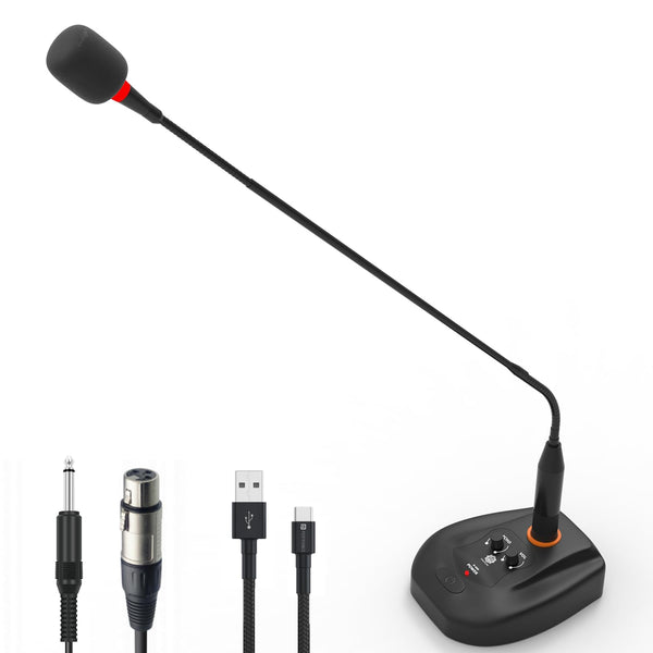 DIGIMORE 24" Desktop Podium Gooseneck Condenser Microphone | XLR Input, ON/Off Switch | Ideal for Meetings, Video Conferences, Streaming, Lectures (D-660)