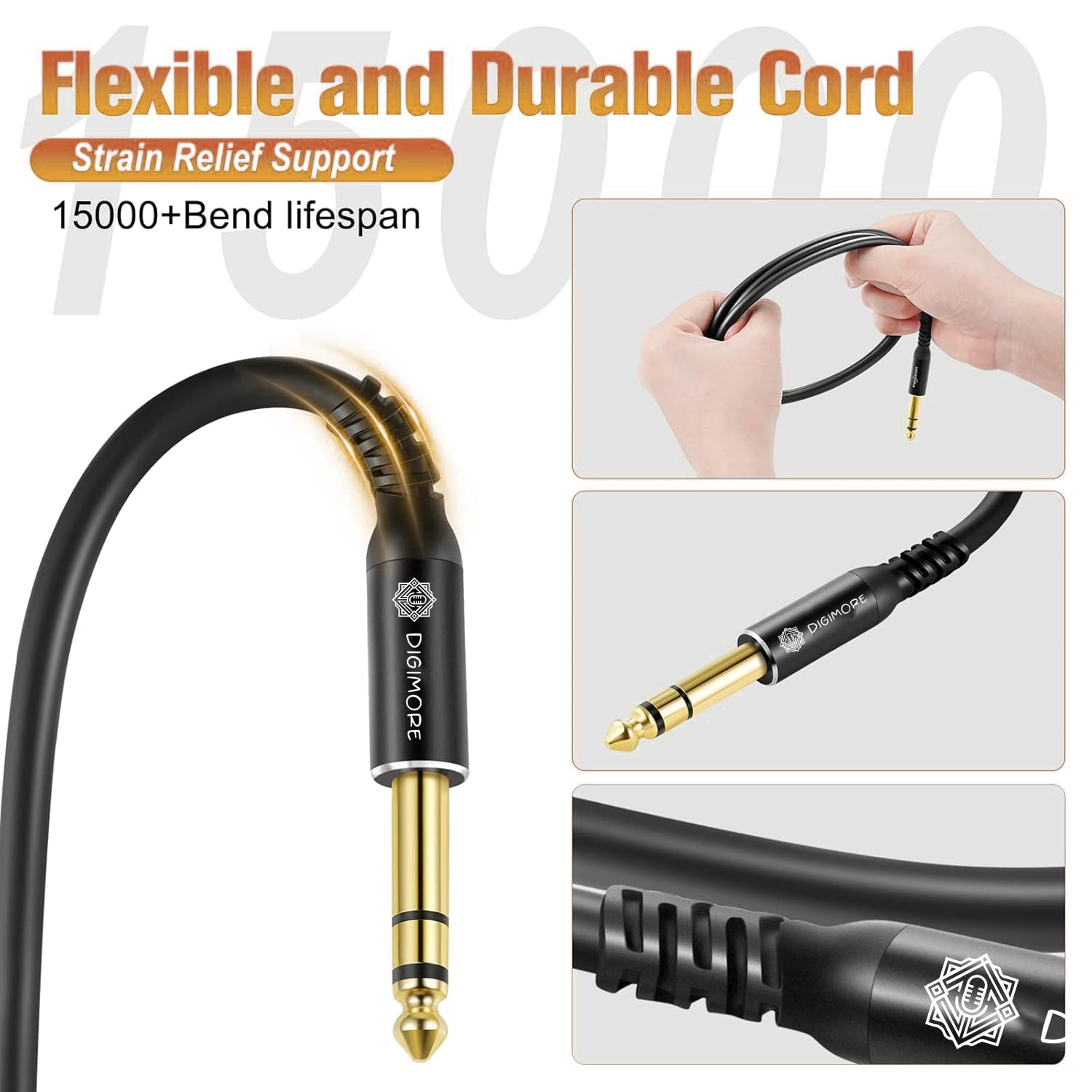 DIGIMORE Super-Cardioid Dynamic Microphone | Wired Mic with 20ft XLR Cable & Mic Holder | for Vocals, Singing, Karaoke, Live Performance, Studio, PA System, Stage, Recording (D-1020)