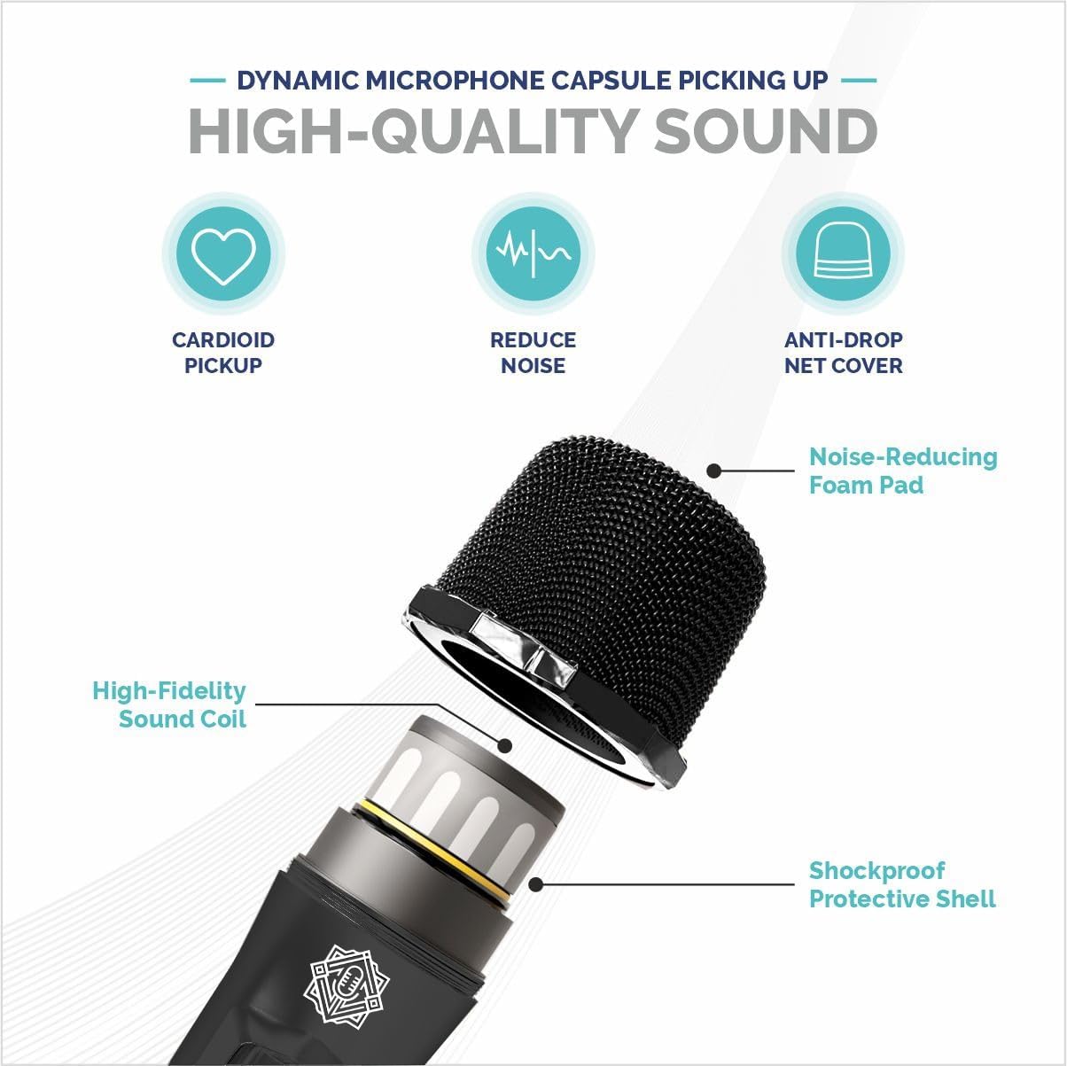 DIGIMORE UHF Wireless Microphone with Rechargeable Receiver and Mic System for House Parties, Outdoor Party, Singing, Classroom (Four Channel Cordless) (D-360 Black)