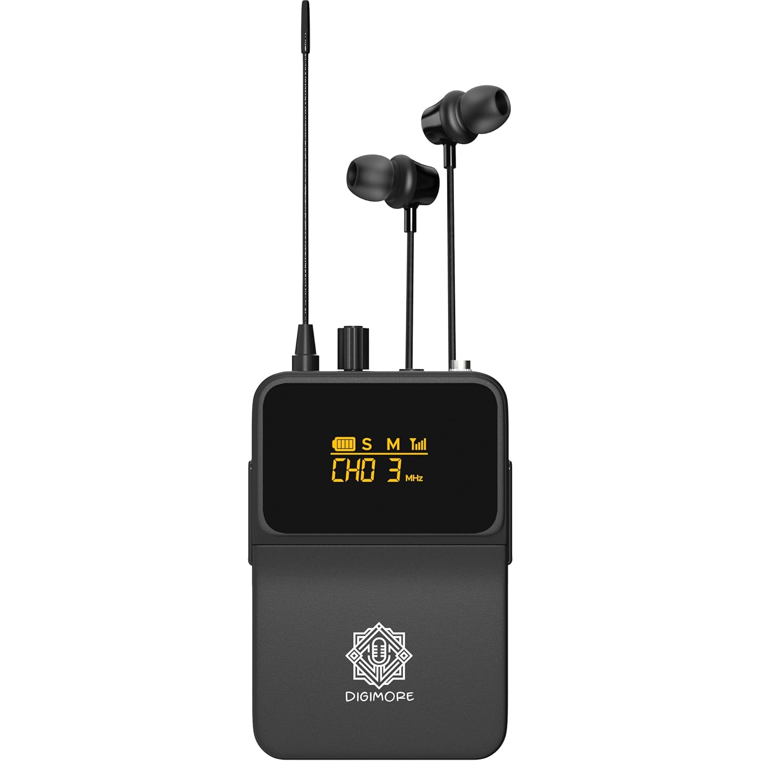 DIGIMORE UHF in-Ear Monitor Receiver with Earphones | Stereo Output | 328ft Range | Connect up-to 99 Body Packs with Only D-800 Pro (D-800 Pro Bodypack)