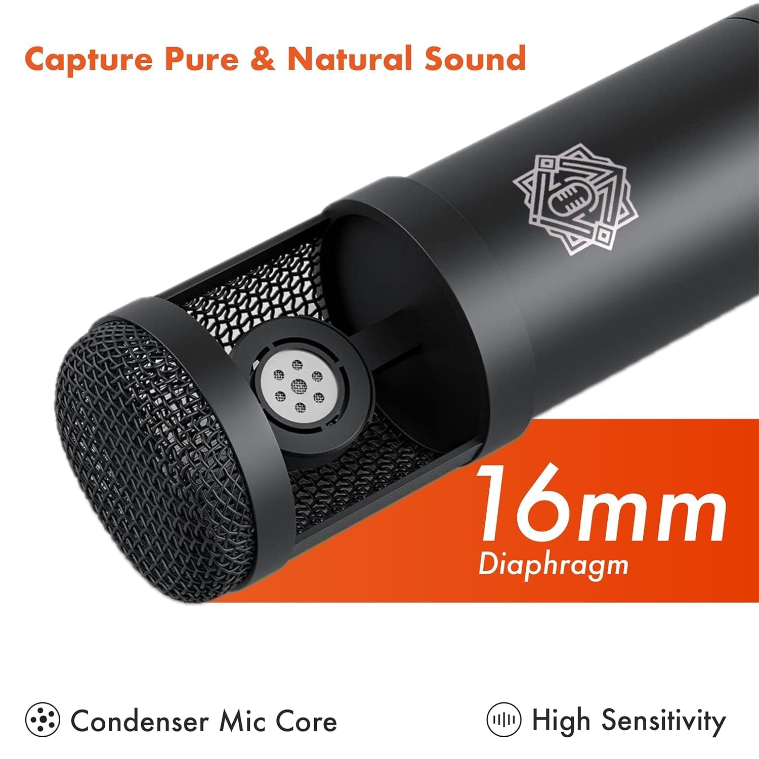 DIGIMORE Dual Condenser Microphone Kit for Singing with V8 Sound Card | Studio Recording Equipments Full Set, Voice Recorder Mic, Karaoke, Gaming, Podcast & Lecture (D-432)