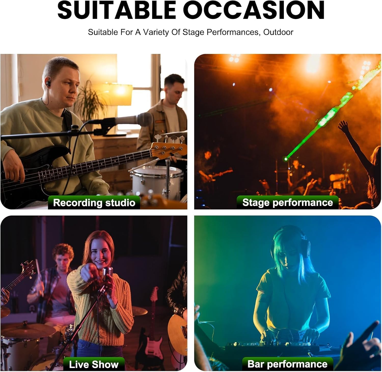 DIGIMORE UHF Wireless in-Ear Monitor System with Earphones | 300 Ft Range | Rack Mount | Professional IEM Stereo System Transmitter | for Studio, Guitar, Band Rehearsal, Live Performance (D-850)