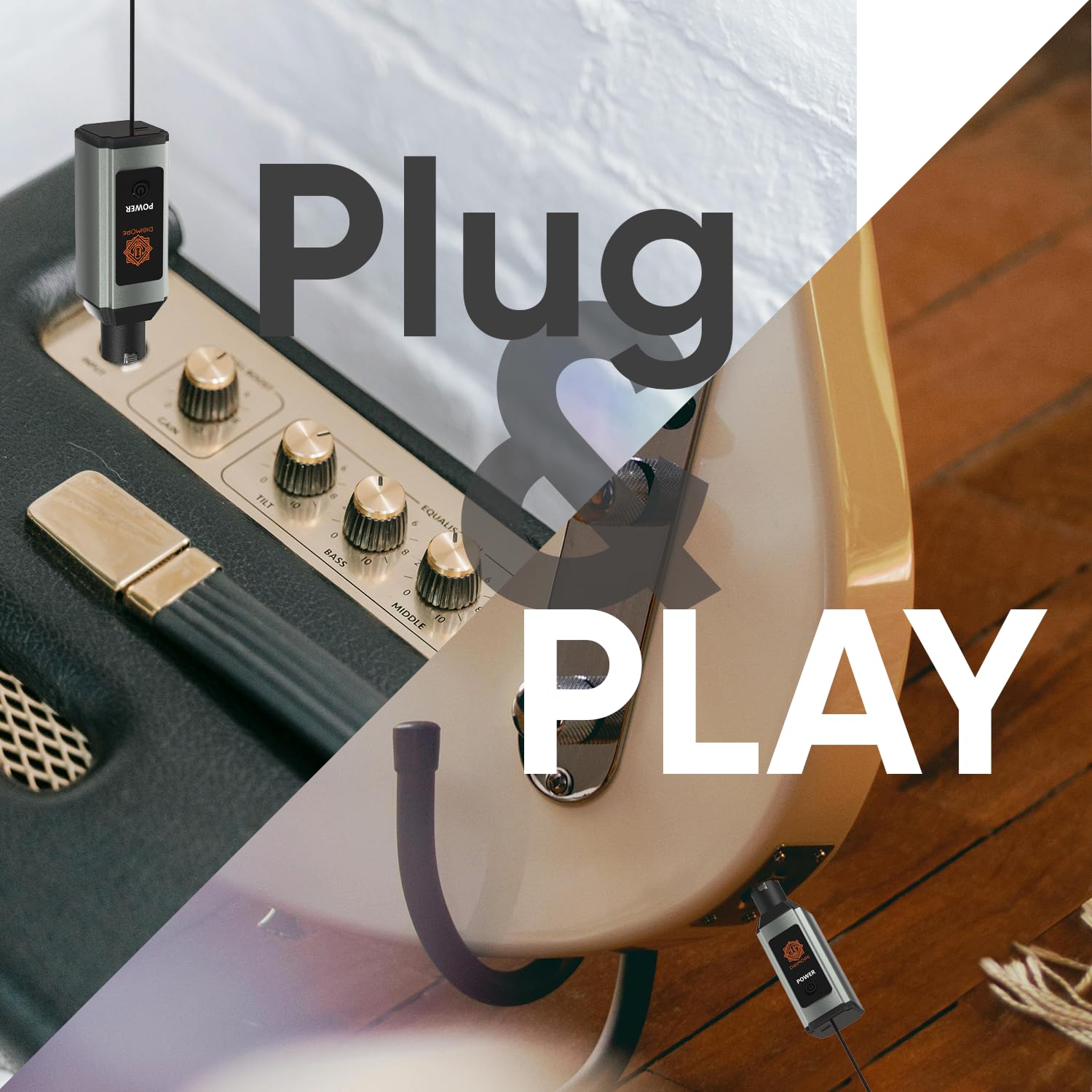 DIGIMORE UHF Wireless XLR Transmitter and Receiver | Up to 100ft Range | 5Hrs Long Battery | <5ms Latency | XLR Connector for Guitars, Mics, Mixers, and PA Systems (D-710)