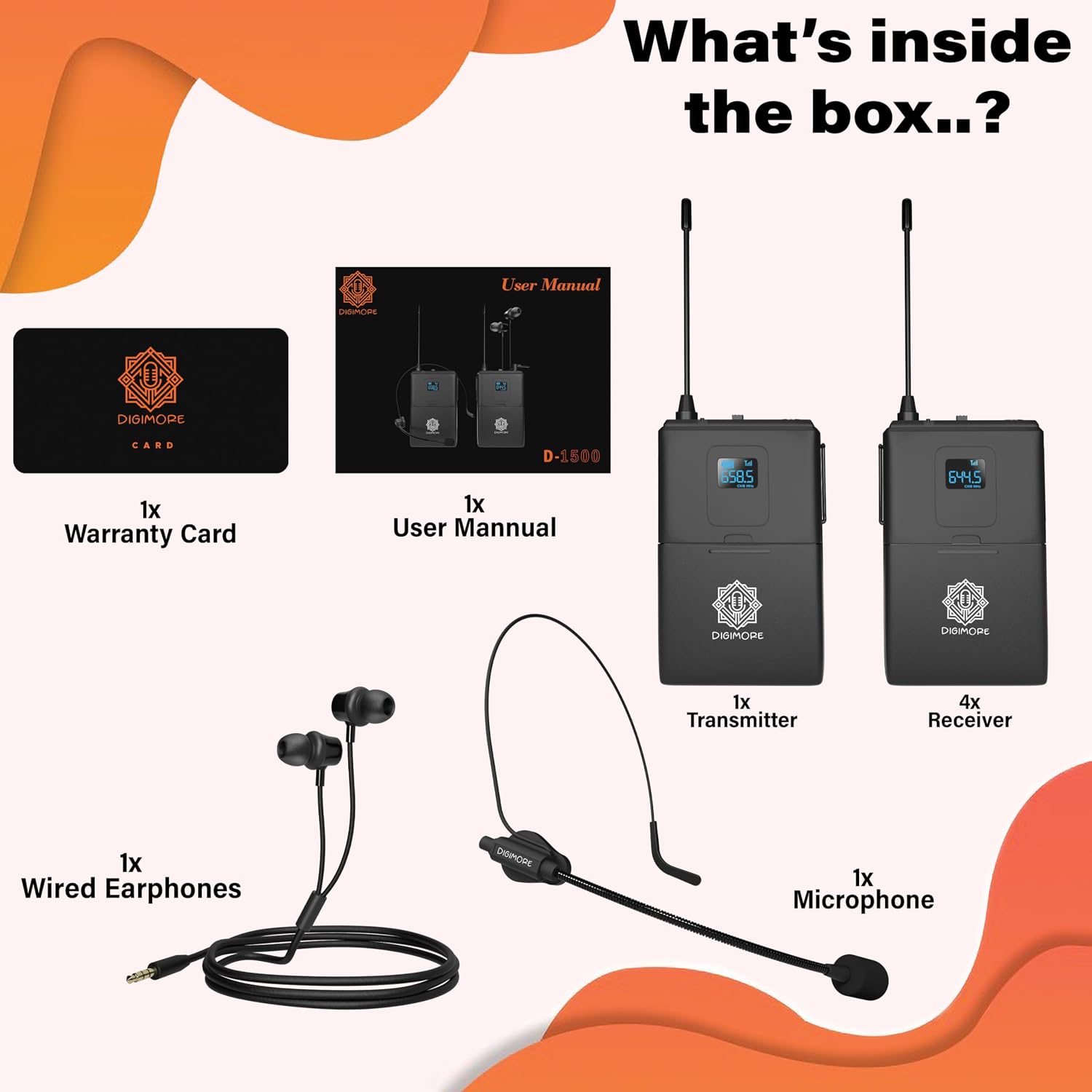 DIGIMORE Wireless Microphone System (D-1500-4)