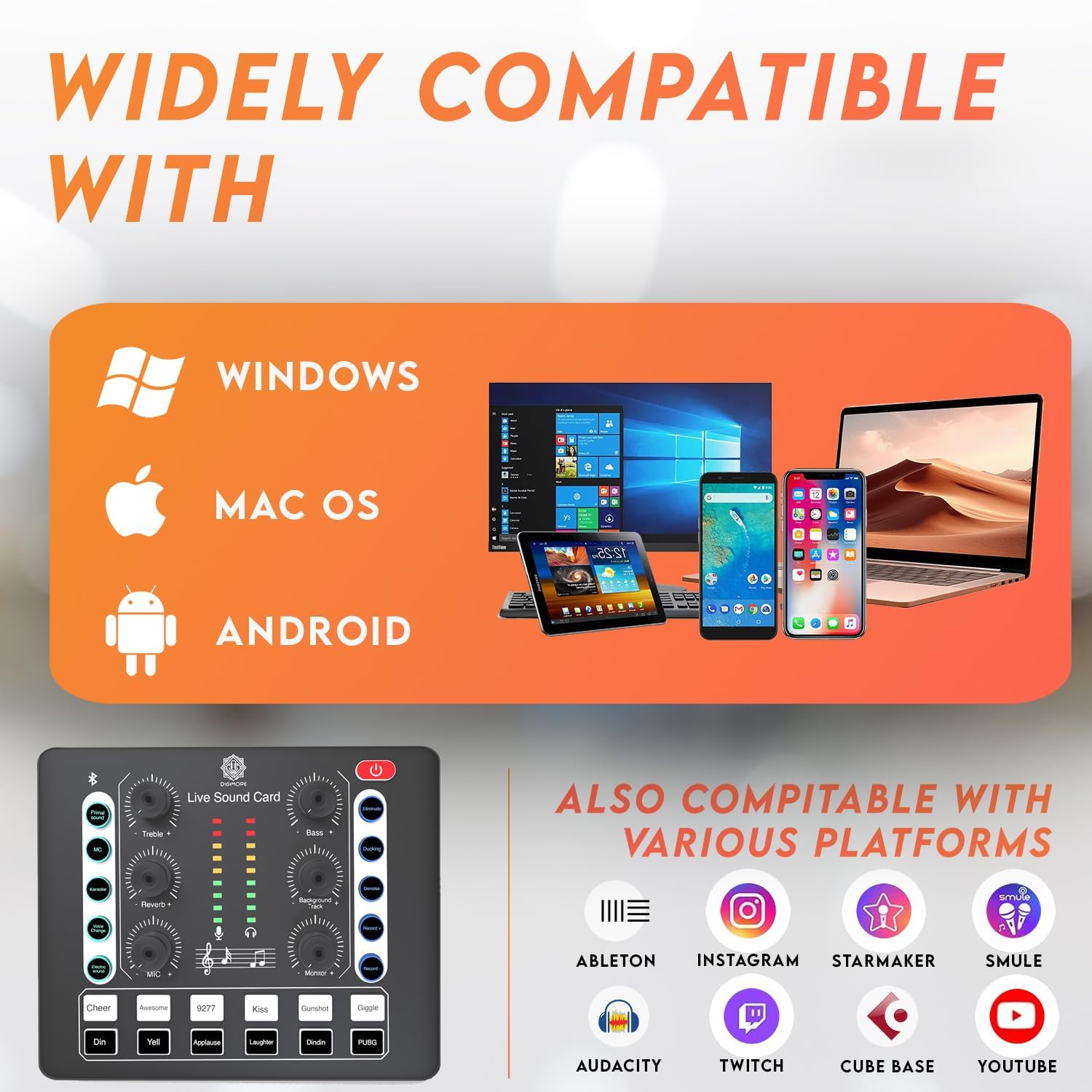 DIGIMORE Dual Condenser Microphone Kit for Singing with D-220 Sound Card | Studio Recording Equipments Full Set, Voice Recorder Mic, Karaoke, Gaming, Podcast & Lecture (D-442)