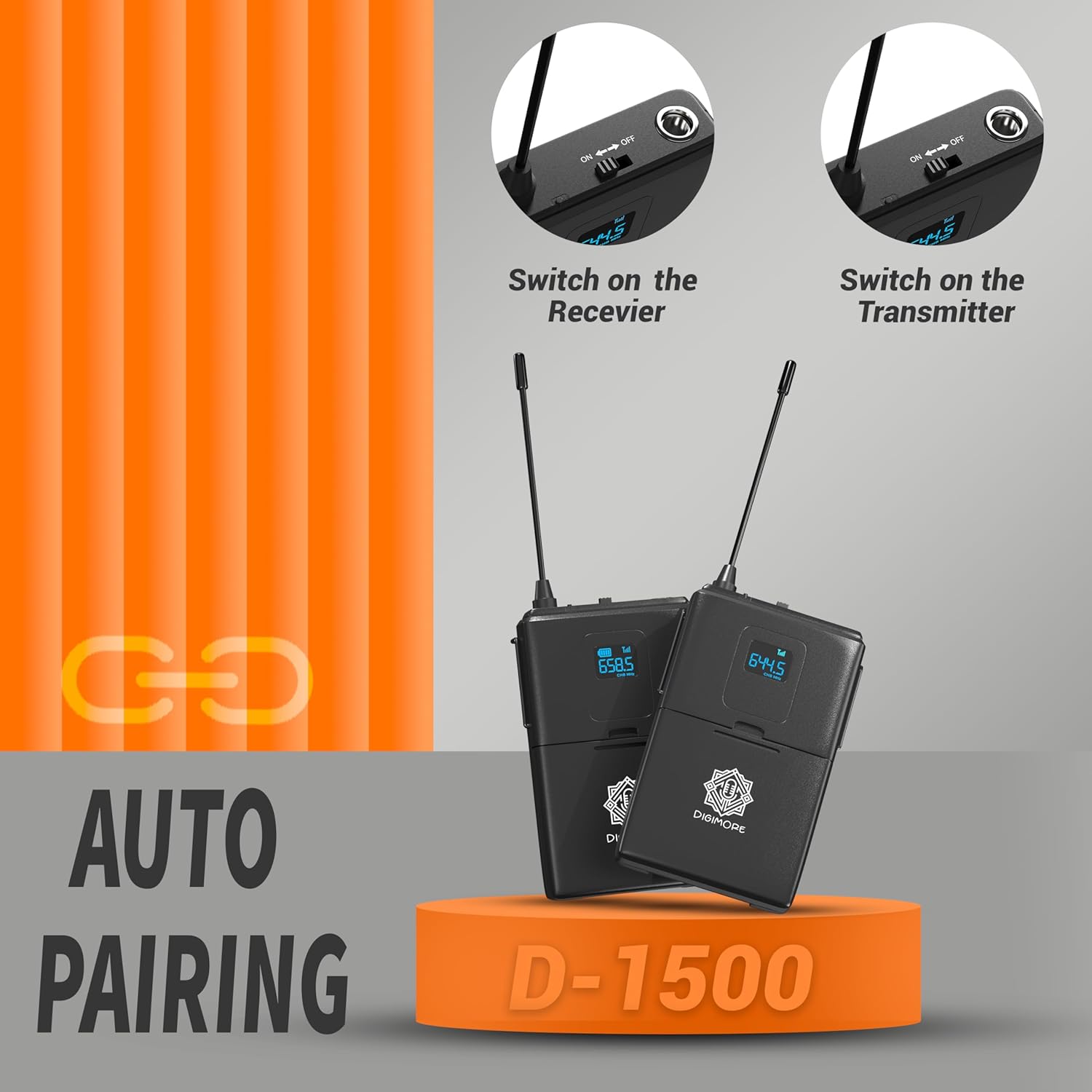 DIGIMORE Wireless Microphone System (D-1510 2Tx-2Rx)