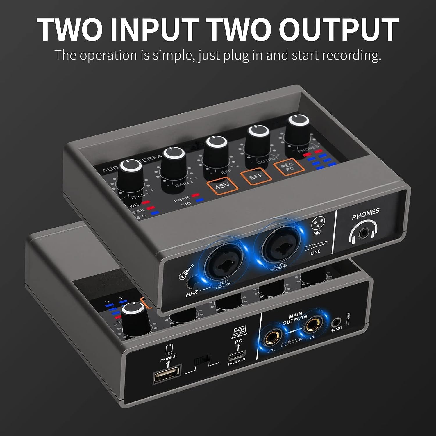 Digimedia Audio Interface DIGIMORE 2 Channel Audio Interface For Recording Studio | Sound Card W ...