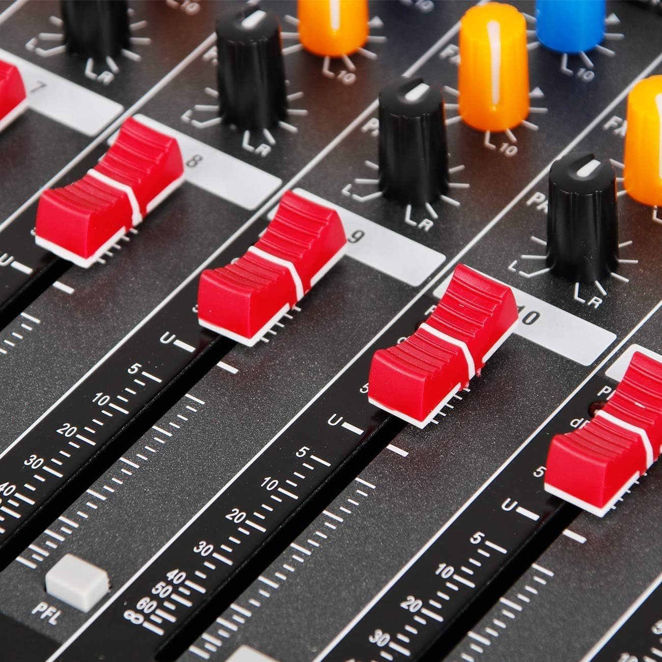 DIGIMORE Professional 12 Channel Mixer | 12 XLR + 6.35MM Inputs | USB MP3 & BT Support | 48V Phantom Power | 5-Band Eq | Delay & Repeat FX|Stereo Output| Stereo Control Room, Headphone, Aux, EFF D-285