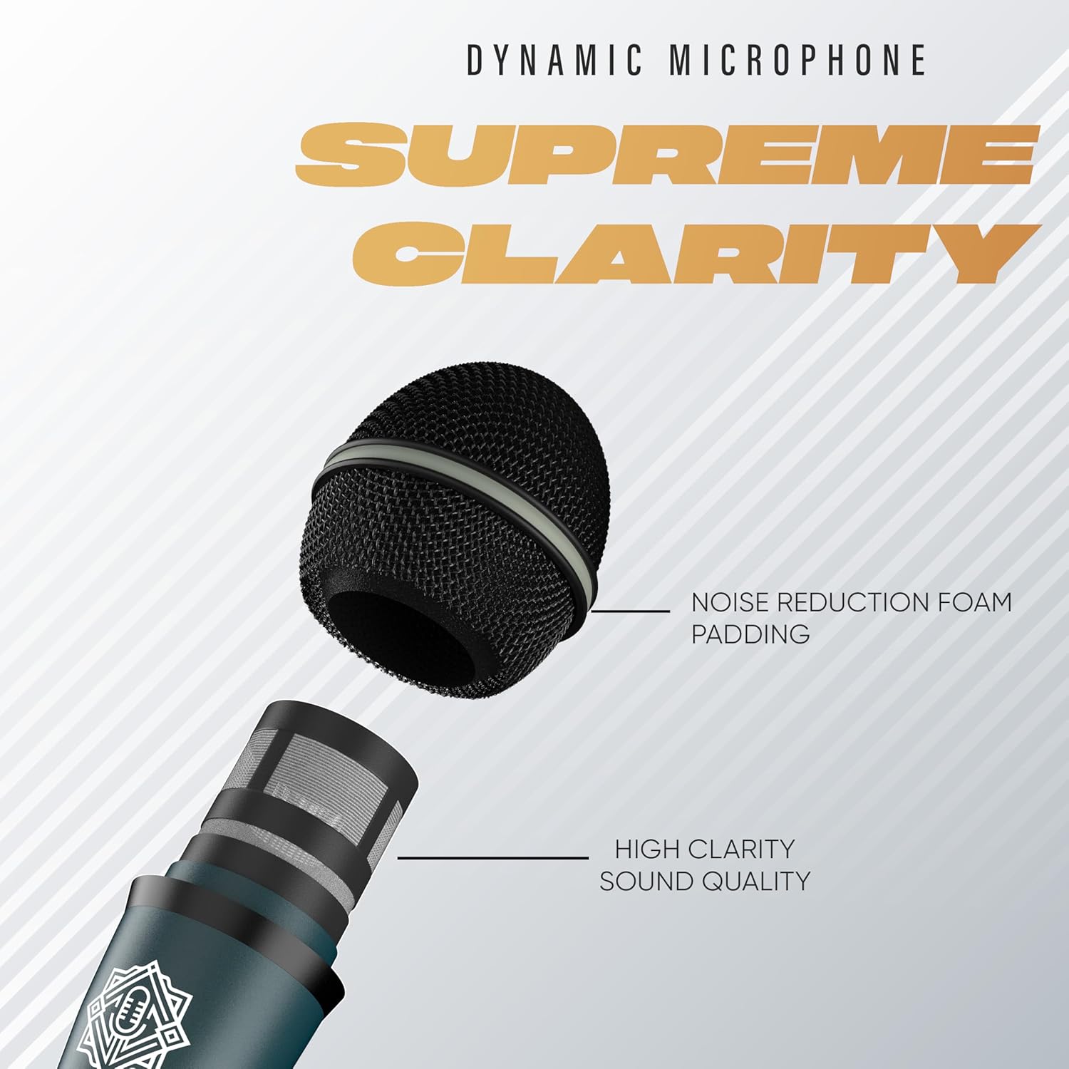 DIGIMORE Professional XLR Dynamic Microphone | Cardioid Pickup | for Vocals, Professional Studio & Live Performance (D-1040)
