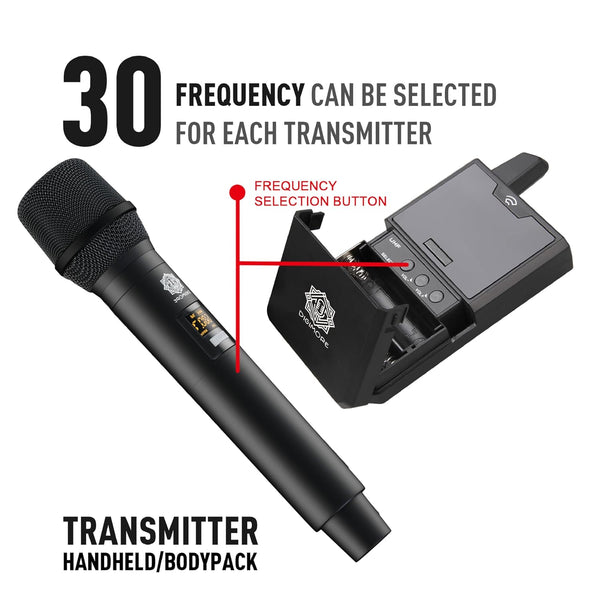 DIGIMORE UHF Wireless Lapel Microphone for Camera & Smartphones | 30 Channels | 324ft Range | Cardioid Pickup | for Interviews, Vlogging, Singing & Events (D-343 L)