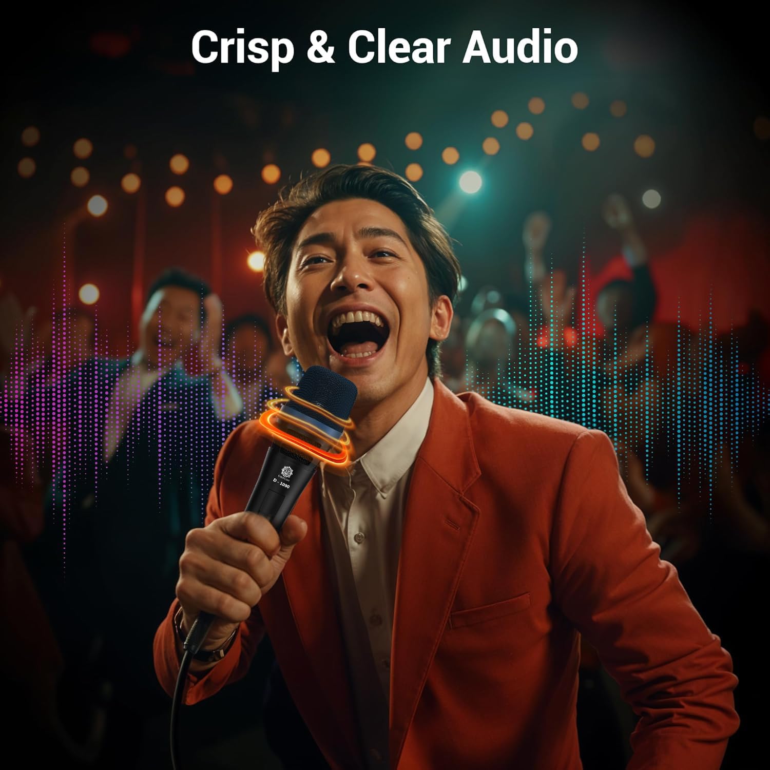 DIGIMORE Super-Cardioid Dynamic Microphone | Durable Metal Body | XLR to 6.35mm 20ft Cable with Mic Holder | Ideal for Vocals, Singing, Live Performance & Public Gatherings (D-1090)