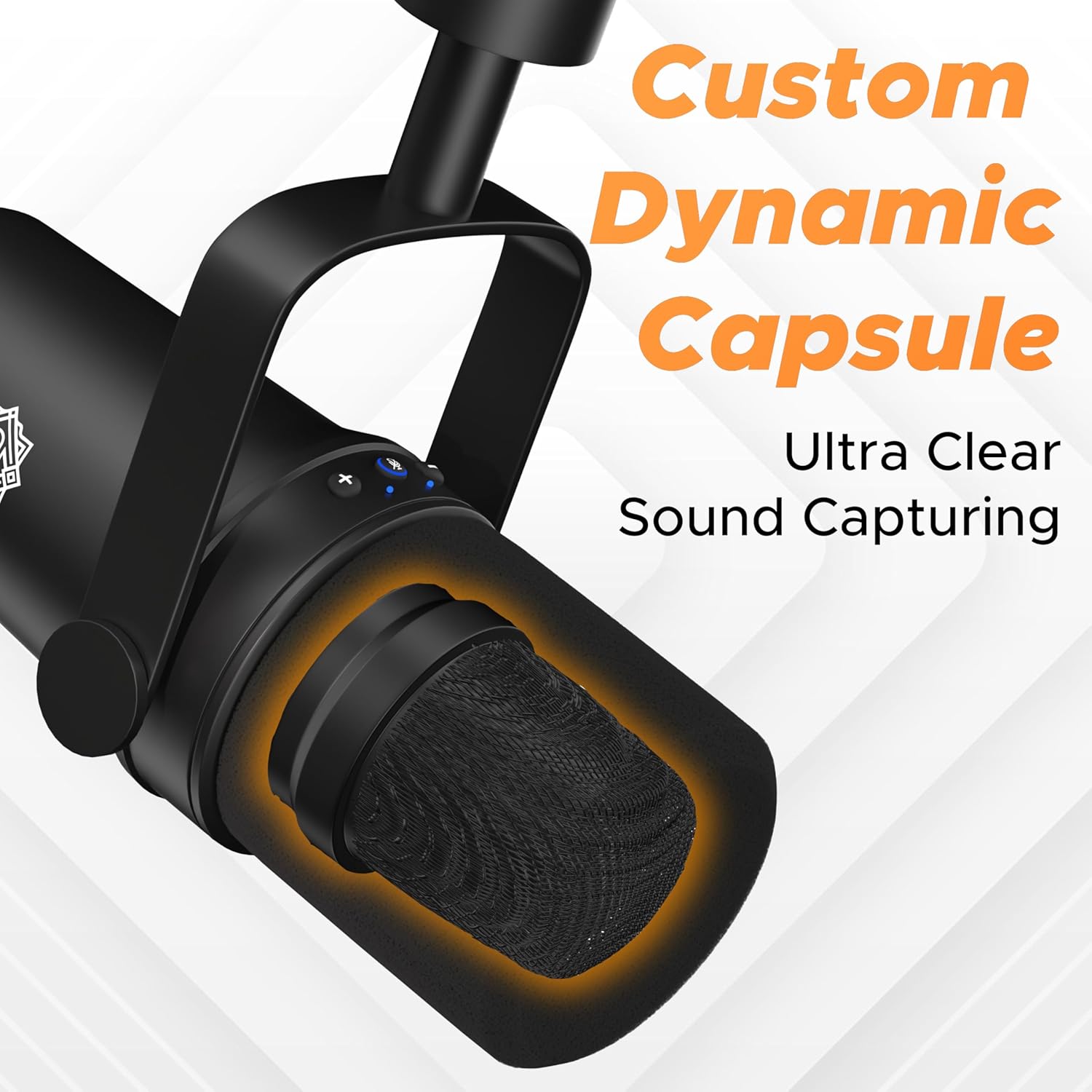 DIGIMORE Dynamic Podcast Microphone | USB/XLR Microphone kit for Streaming & Gaming | 24-Bit/192kHz Chip | Built-in Headphone Output | Mute Button, Gain Button (D-490)