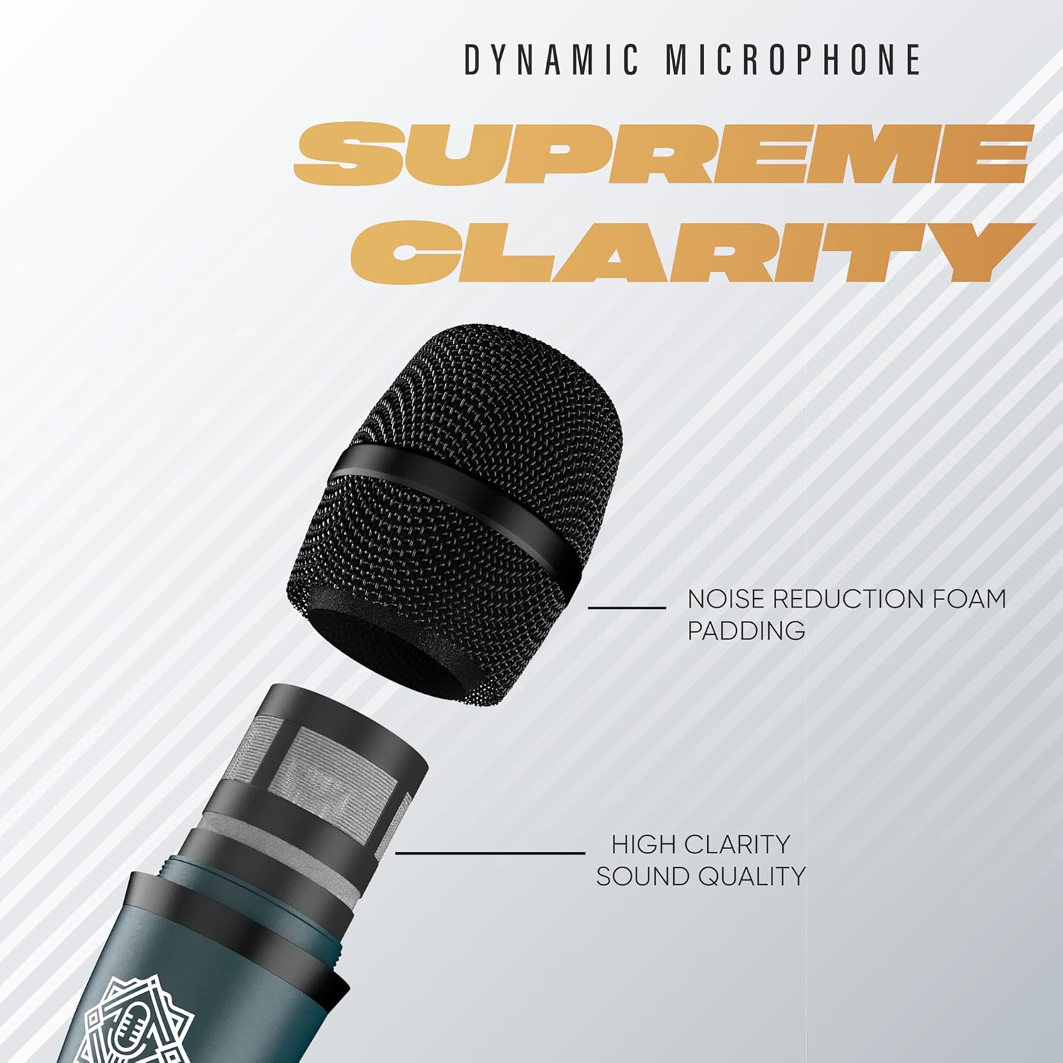 DIGIMORE Professional XLR Dynamic Microphone | Cardioid Pickup | for Vocals, Professional Studio & Live Performance (D-1030)