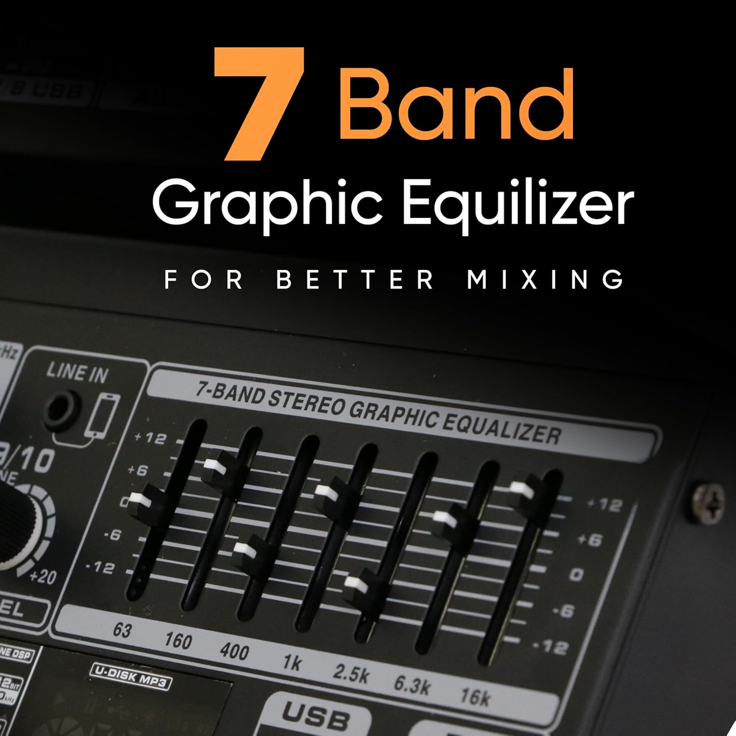 DIGIMORE 6 Channel Audio Mixer with Interface, 32 DSP Bluetooth DJ Mixer Reverb Effect +48V Phantom For Karaoke Studio Streaming Recording (D-246)