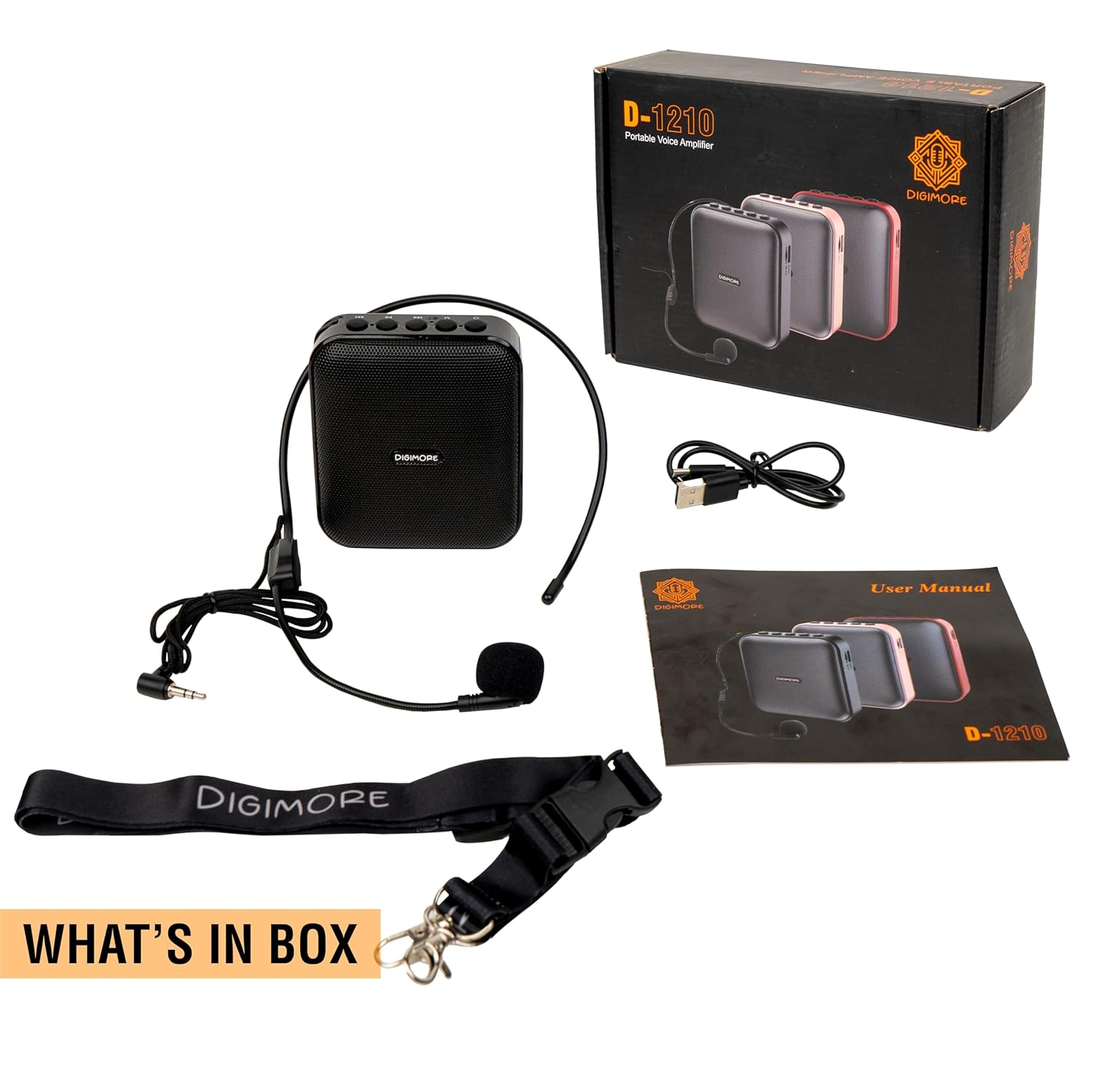 DIGIMORE D-1210 Bluetooth Voice Amplifier for Teachers | 10H 2400mAh Battery Life, and MP3 Support |10W Portable PA System with Wired Headset Microphone (Pink)