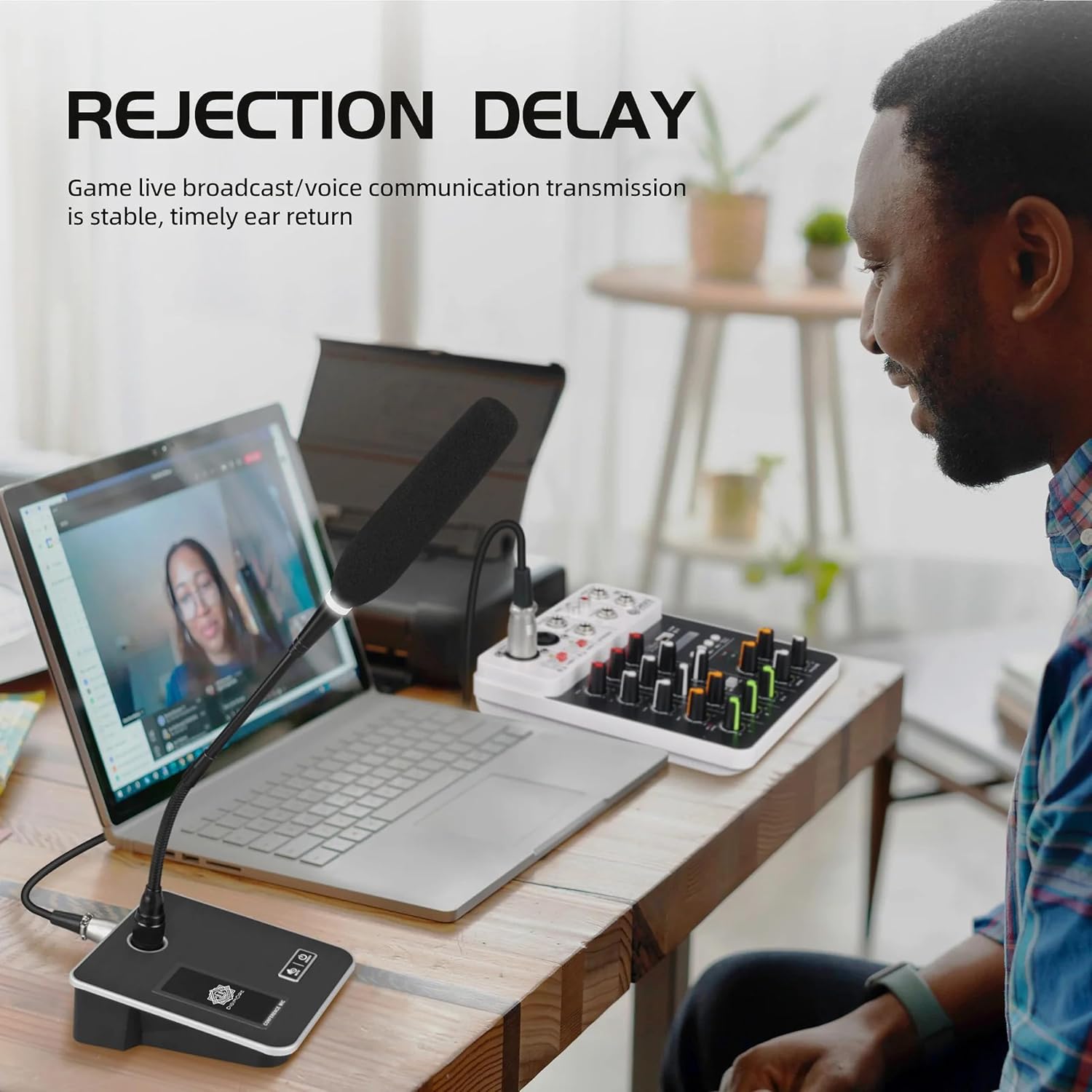 DIGIMORE Wired Gooseneck Microphone System with 1-Touch Mute | 24″ Adjustable Desktop Mic | Cardioid Pickup | XLR Output – Ideal for Meetings, Lectures & Public Speaking (D‑670)