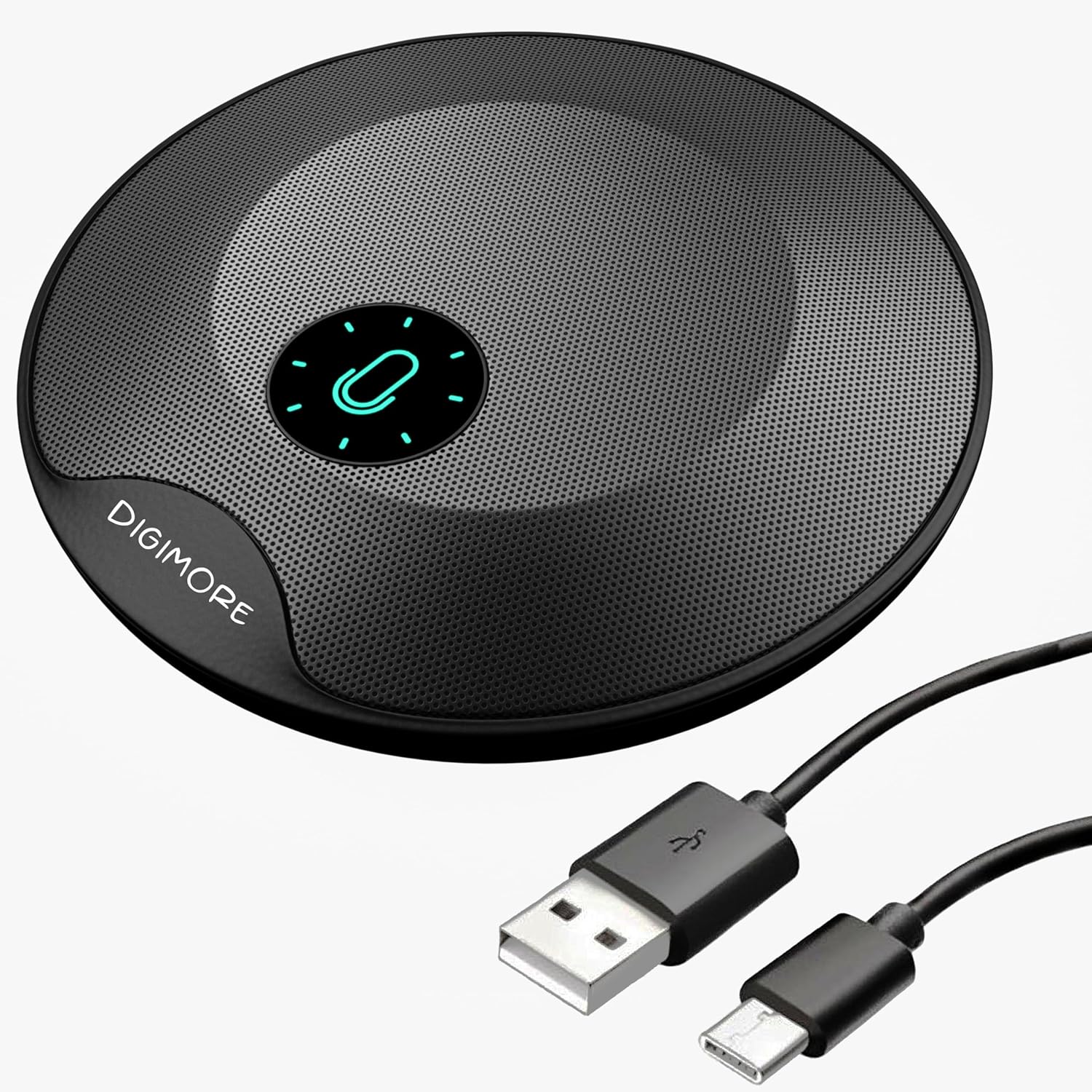 DIGIMORE D-480 USB Plug & Play Conference Mic for Mac OS & Windows | Conference, Recording, Skype, Online Class with Range Upto 5M | One Touch Mute Button & Light Indicator (NOT A Speaker)