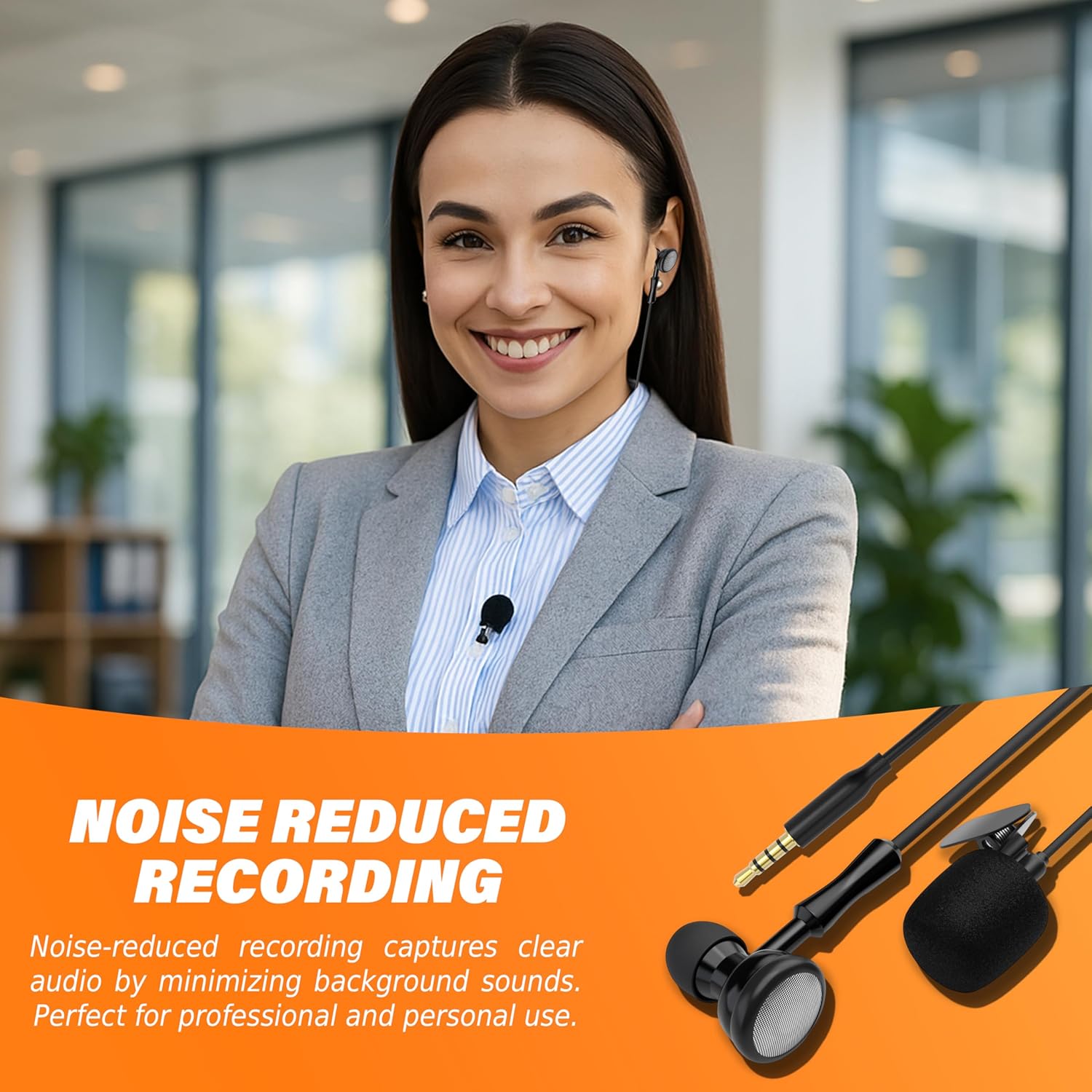 DIGIMORE Lavalier Microphone | Omnidirectional Clip-On Mic | Noise-Reduction Chip | Two-Way Headset | for Recording, Streaming & Online Meetings (D-470 3.5mm)