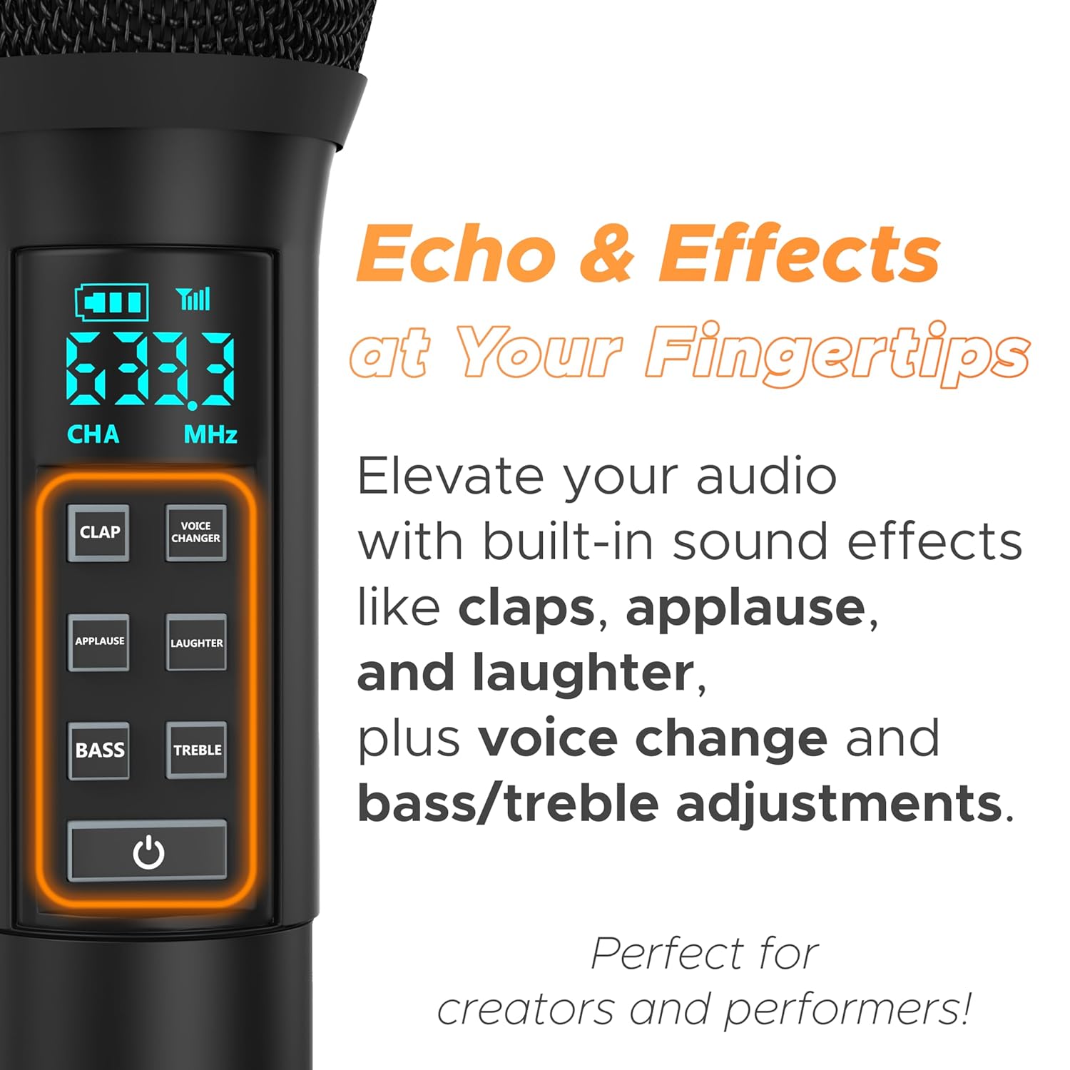 DIGIMORE UHF Dual Wireless Microphone System with in-Built Sound Card | Voice Change, Echo, Bass Etc. | 150ft Range | for House Parties, Outdoor Party, Singing, Classroom (D-356)