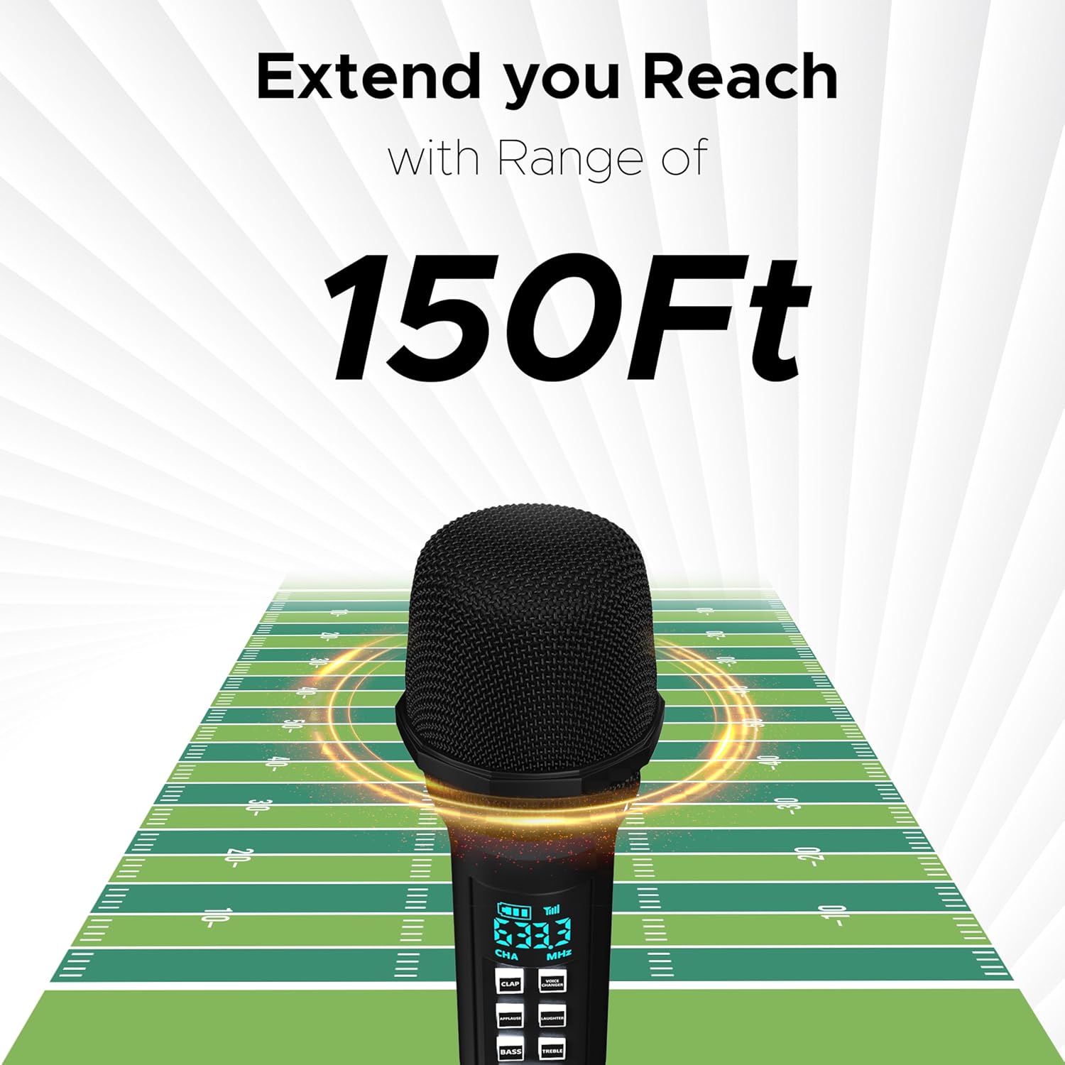 DIGIMORE UHF Dual Wireless Microphone System with in-Built Sound Card | Voice Change, Echo, Bass Etc. | 150ft Range | for House Parties, Outdoor Party, Singing, Classroom (D-356)