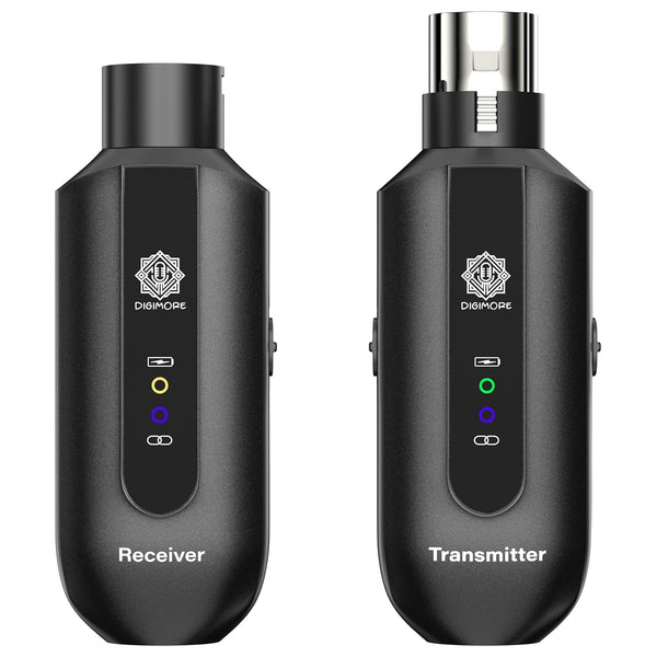 DIGIMORE UHF Wireless XLR Transmitter and Receiver | Up to 100ft Range | 5Hrs Long Battery | <5ms Latency | XLR Connector for Guitars, Mics, Mixers, and PA Systems (D-730 Pro)