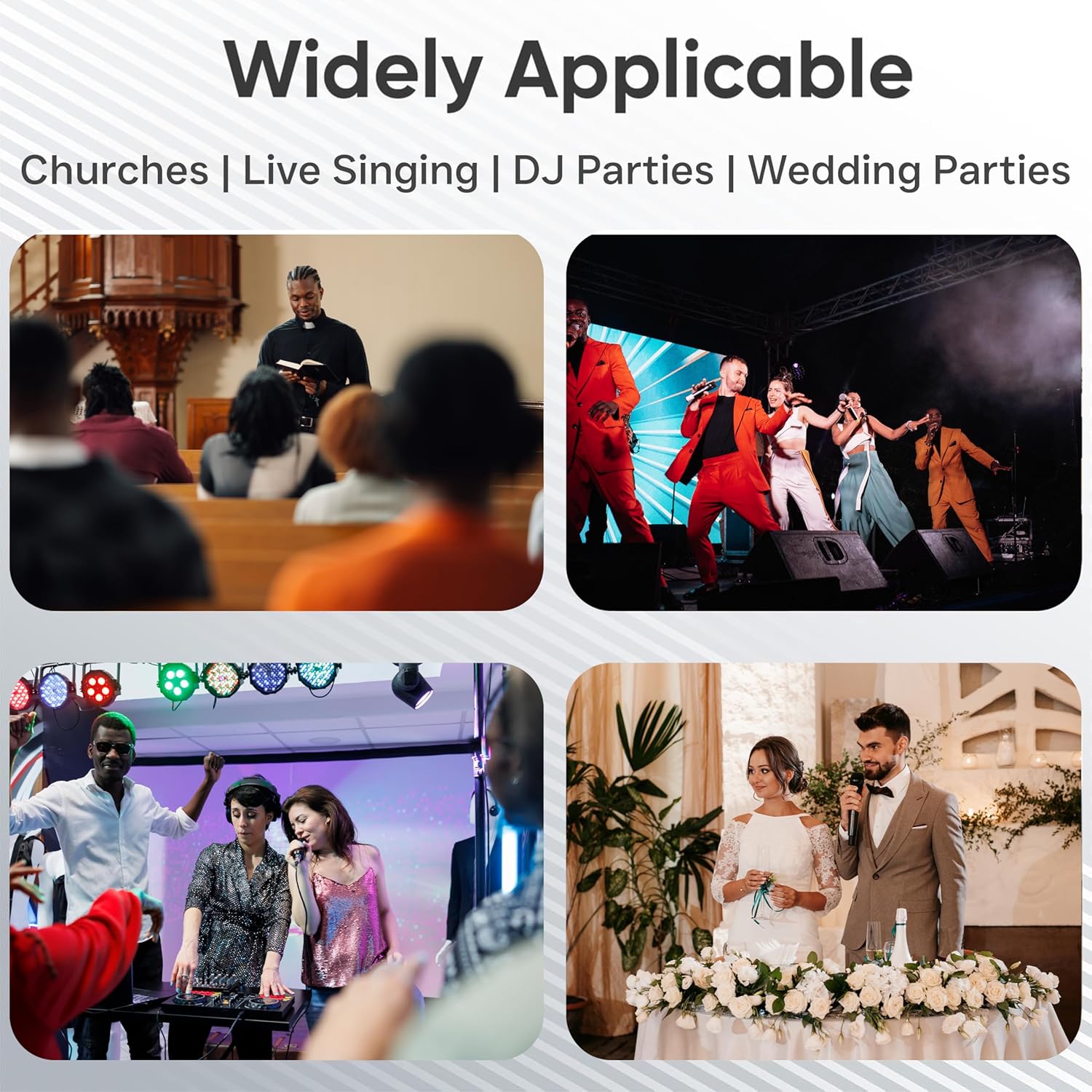 DIGIMORE UHF Wireless Microphone System with True Diversity | 200 Channels | 750ft Range | Metal Body with Flight Case | DSP Frequency Lock | Stage, PA, Karaoke, Public Speaking, Church (D-325)