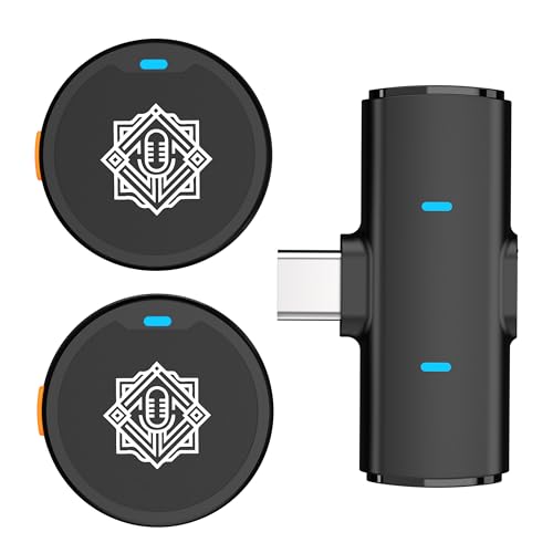 DIGIMORE Wireless Lavalier Microphone Latest Edition | Dual Mics with Noise Reduction, Low Latency & Real-Time Monitoring | for Type-C & iPhone | Vlogging, Live, Interview (D-460 Lite)