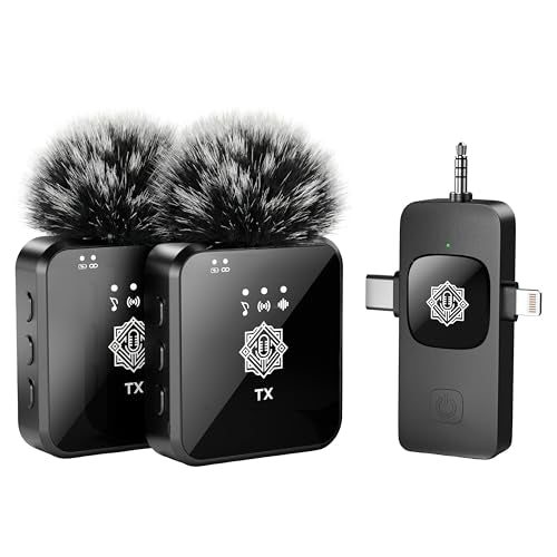 DIGIMORE 3-in-1 Wireless Mic for YouTube for iPhone/Android/Camera | Microphone for Recording with LED Display | 164ft Range | Mute/Reverb/Noise Reduction for YouTube, Live Streaming, Vlogging (D-455)
