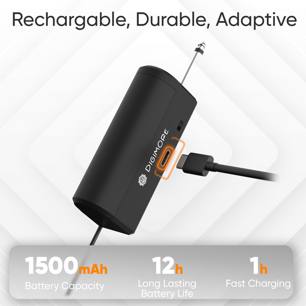 DIGIMORE Cordless Headset Mic | 3-Pin Mini XLR Port | 5Hrs Battery Life |150ft Range | <5ms Latency | 2400 MHz mic Ideal for Karaoke, Conferences, Stage, Weddings, Churches (D-341S)