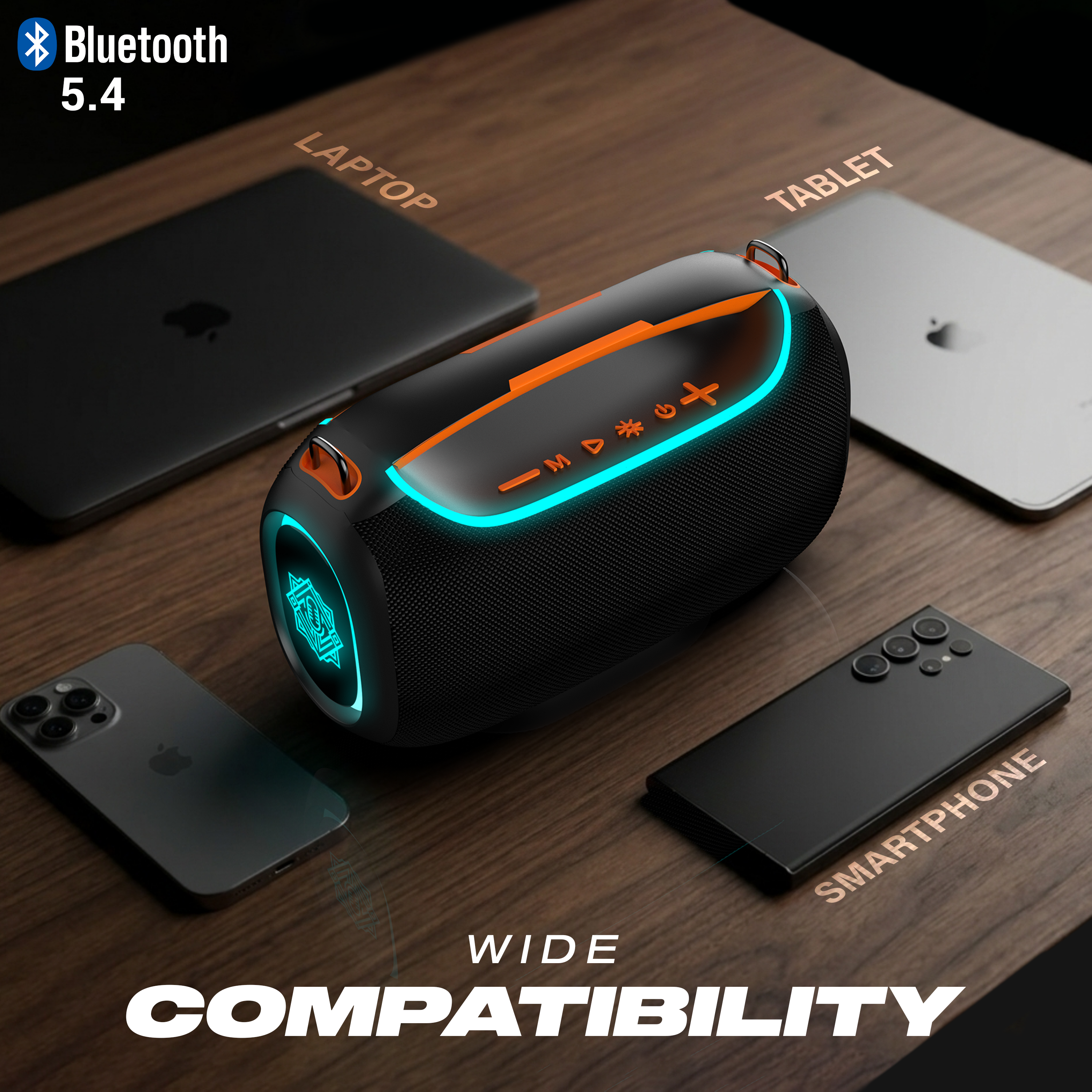 DIGIMORE 120W Boombox Speaker with Wireless Mic | Dual 6.5" Deep Bass Drivers, AI Sound Boost, RGB Lights, BT 5.4, TWS, Water-Resistant, 5H Battery | Ideal for Parties, Karaoke & Gatherings (D-1332)
