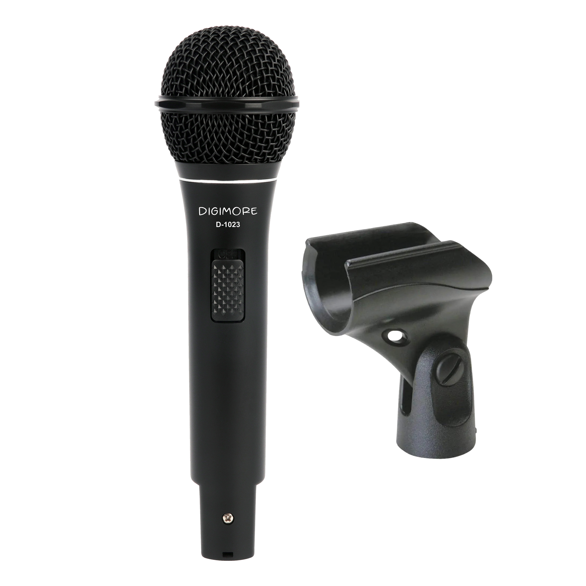 DIGIMORE Dynamic Wired Microphone with Super Cardioid Pickup Pattern | Uni-Directional | Metal Body Mic | 6.35mm Wired Connectivity | for Singing, Karaoke, Stage & PA System (D-1023)