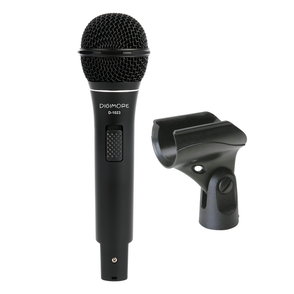 DIGIMORE Dynamic Wired Microphone with Super Cardioid Pickup Pattern | Uni-Directional | Metal Body Mic | 6.35mm Wired Connectivity | for Singing, Karaoke, Stage & PA System (D-1023)