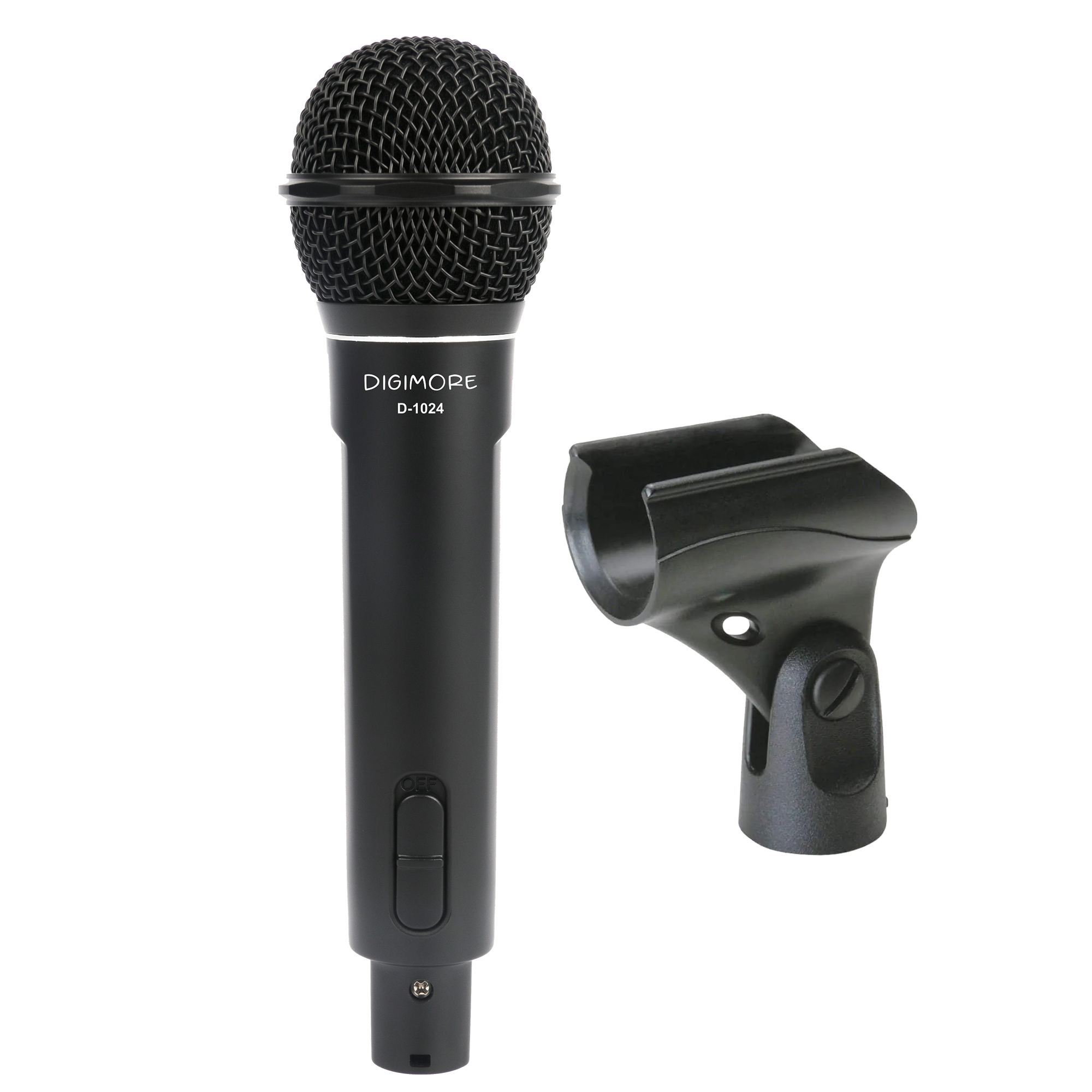 DIGIMORE Dynamic Wired Microphone with Super Cardioid Pickup Pattern | Uni-Directional | Metal Body Mic | 6.35mm Wired Connectivity | for Singing, Karaoke, Stage & PA System (D-1024)