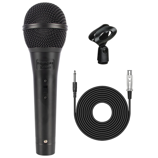 DIGIMORE Professional Cardioid Dynamic Microphone | 70Hz to 15kHz Frequency Response | Ideal for Vocals, Singing, Karaoke, Live Performance, Studio, PA System, Stage, Recording (D-1060)