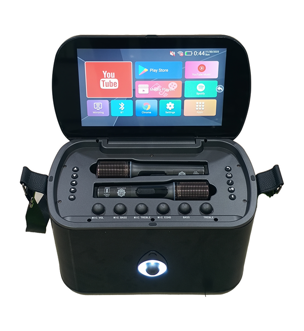 DIGIMORE Multi Media Speaker | 80W Output | Dual Wireless Microphones | BT 5.3 | RGB Lights | Type-C Charging | 10 Hours Battery Life | for Parties, Karaoke Nights, Indoor & Outdoor Events (D-1390)