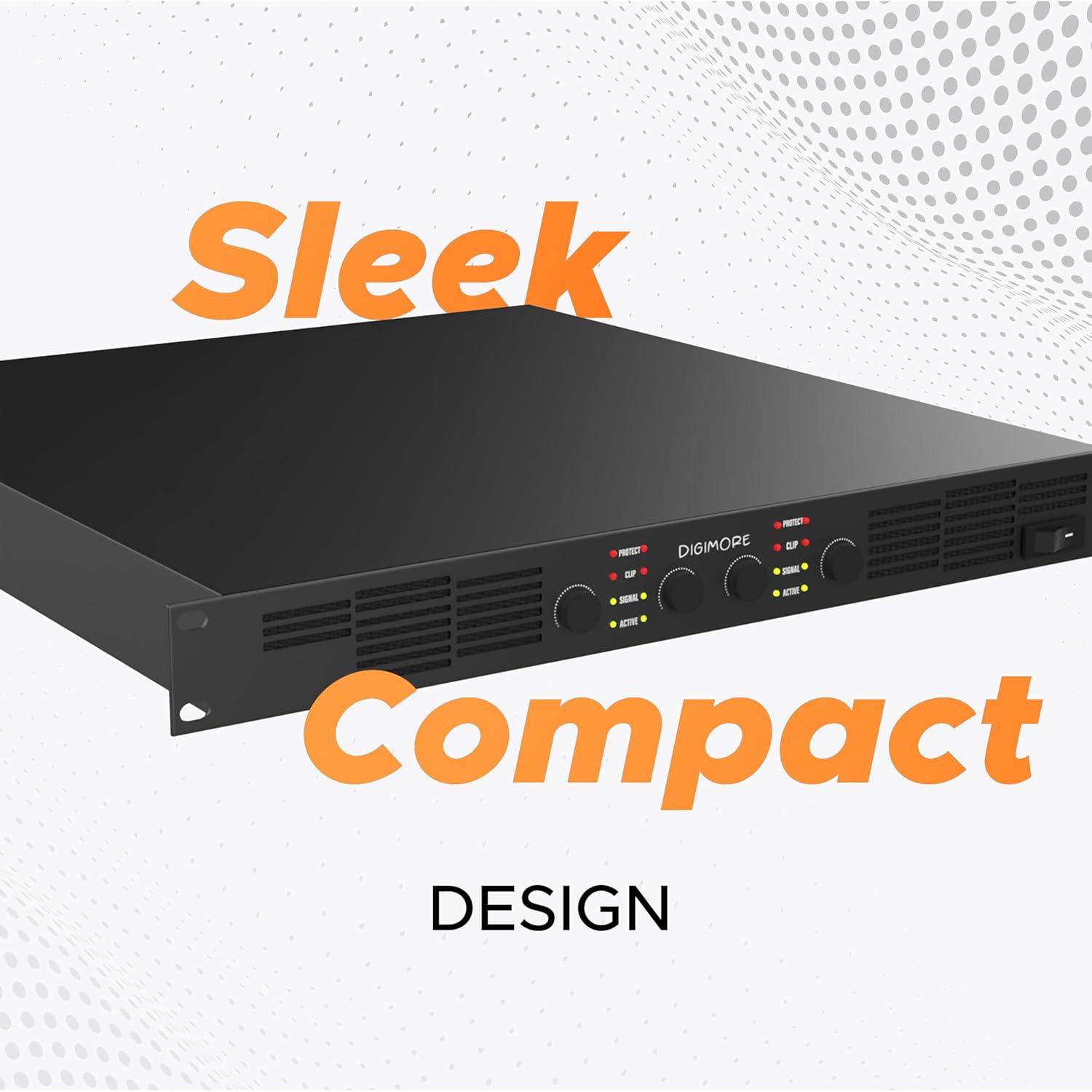 DIGIMORE 2000W Class-D Amplifier | 4 Channel Amplifier | 500W x 4 Channel at 4Ohms | 350W x 4 Channel at 8 Ohms | Class-D | Protect & Clip | Live Events, Shows, DJ (D-20A)