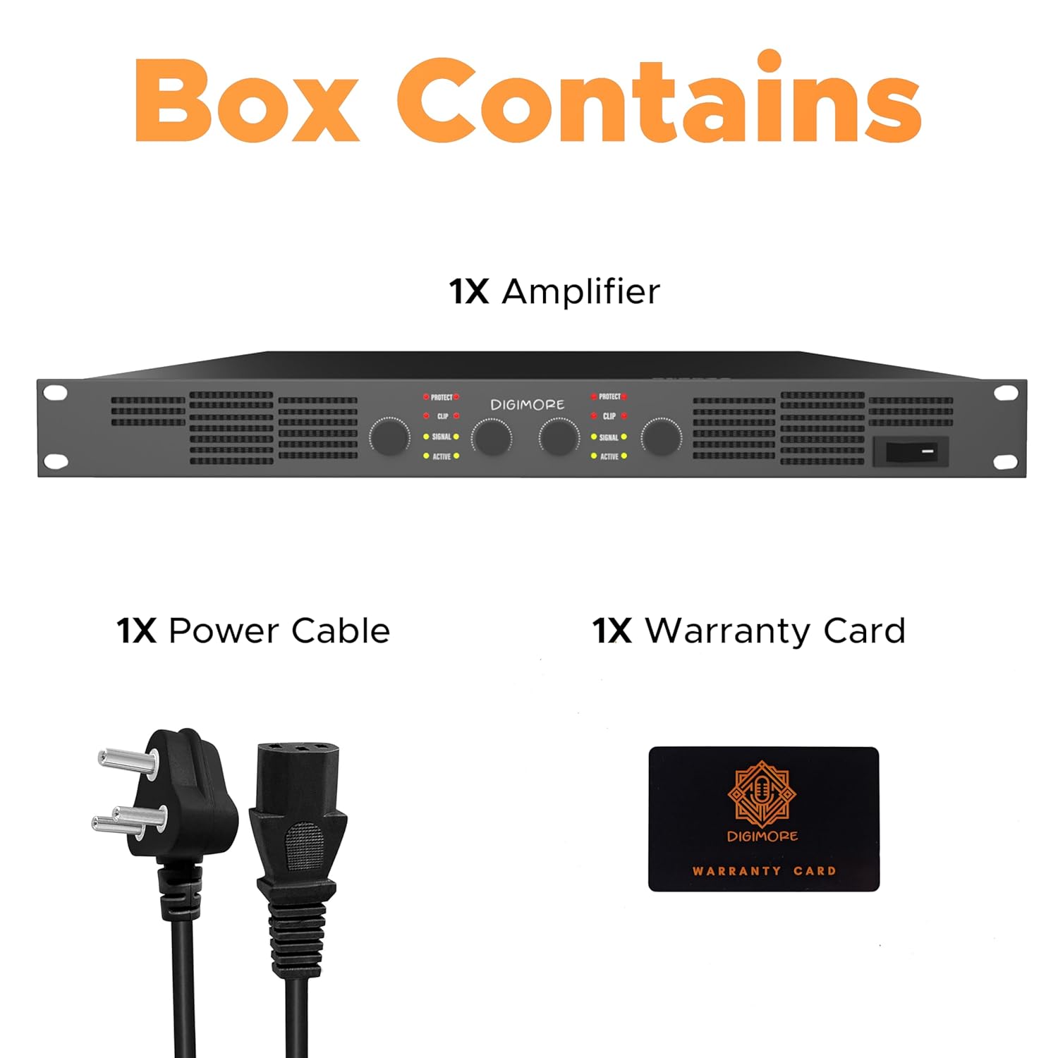 DIGIMORE 2000W Class-D Amplifier | 4 Channel Amplifier | 500W x 4 Channel at 4Ohms | 350W x 4 Channel at 8 Ohms | Class-D | Protect & Clip | Live Events, Shows, DJ (D-20A)