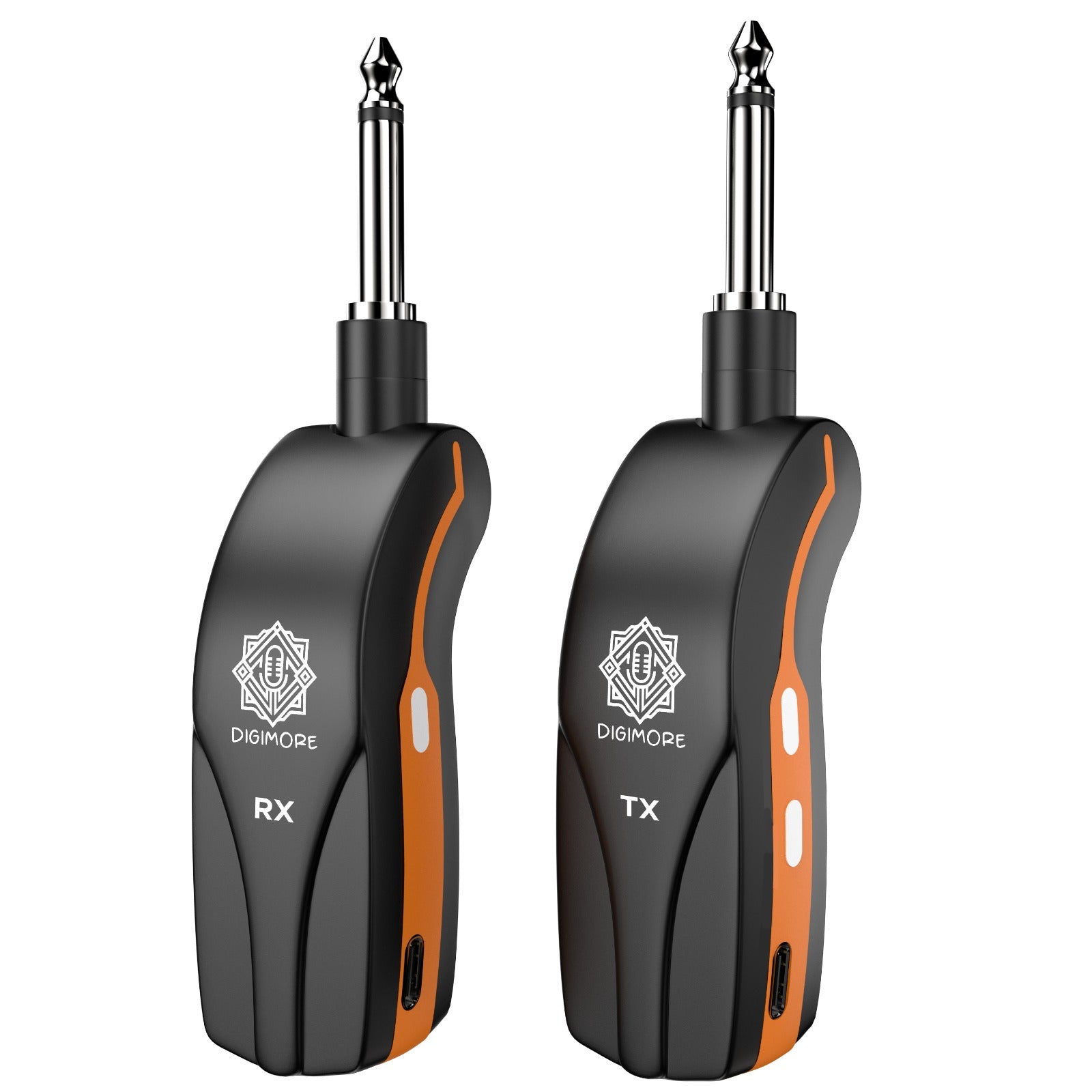 DIGIMORE UHF Wireless Guitar System | 5Hrs Playback | <5ms Latency | 100ft Range | 180° Rotatable Plug | 20Hz - 20KHz Frequency Response | Compatible with Amplifiers, Mixers & Guitar Amps (D-701)