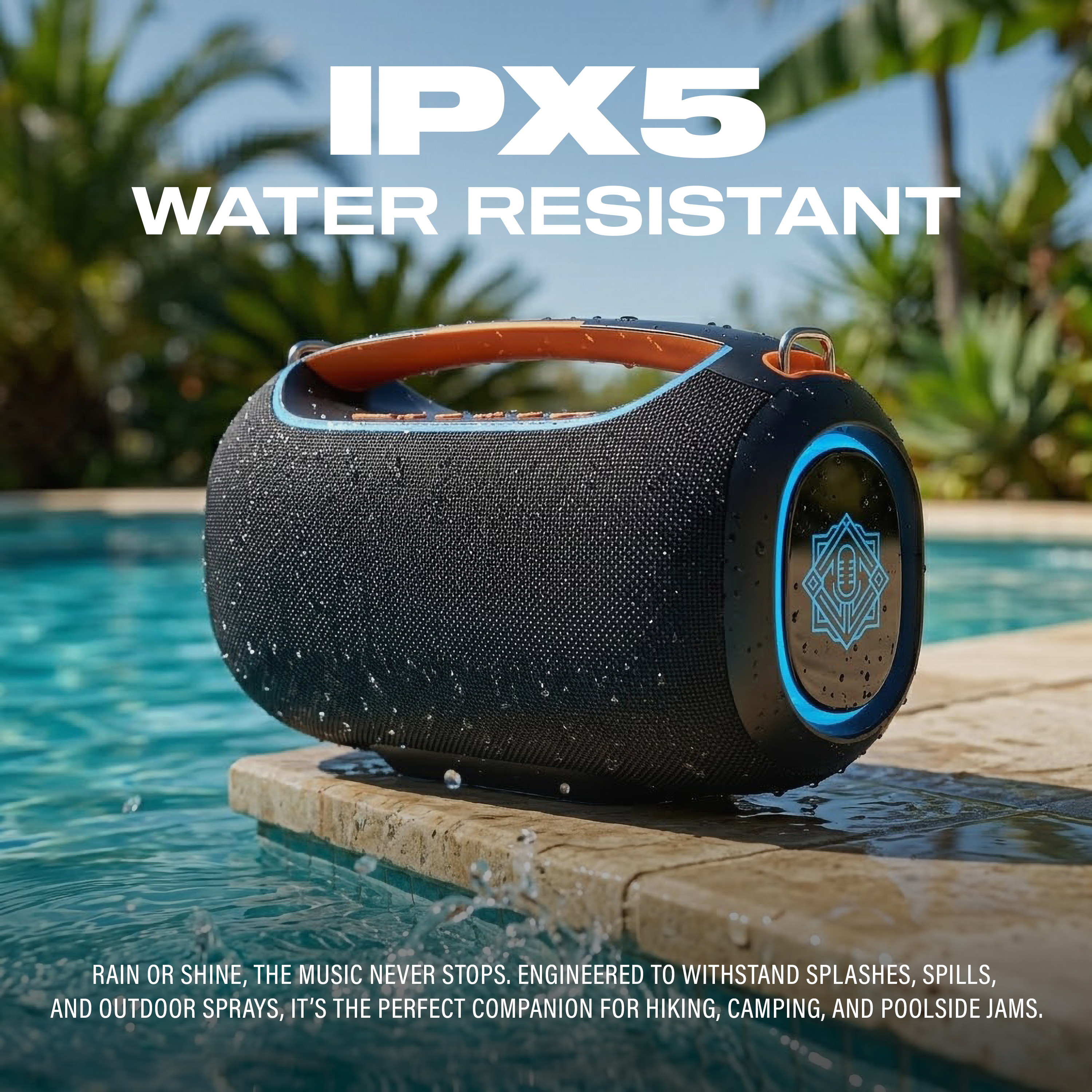 DIGIMORE 120W Boombox Speaker with Wireless Mic | Dual 6.5" Deep Bass Drivers, AI Sound Boost, RGB Lights, BT 5.4, TWS, Water-Resistant, 5H Battery | Ideal for Parties, Karaoke & Gatherings (D-1332)