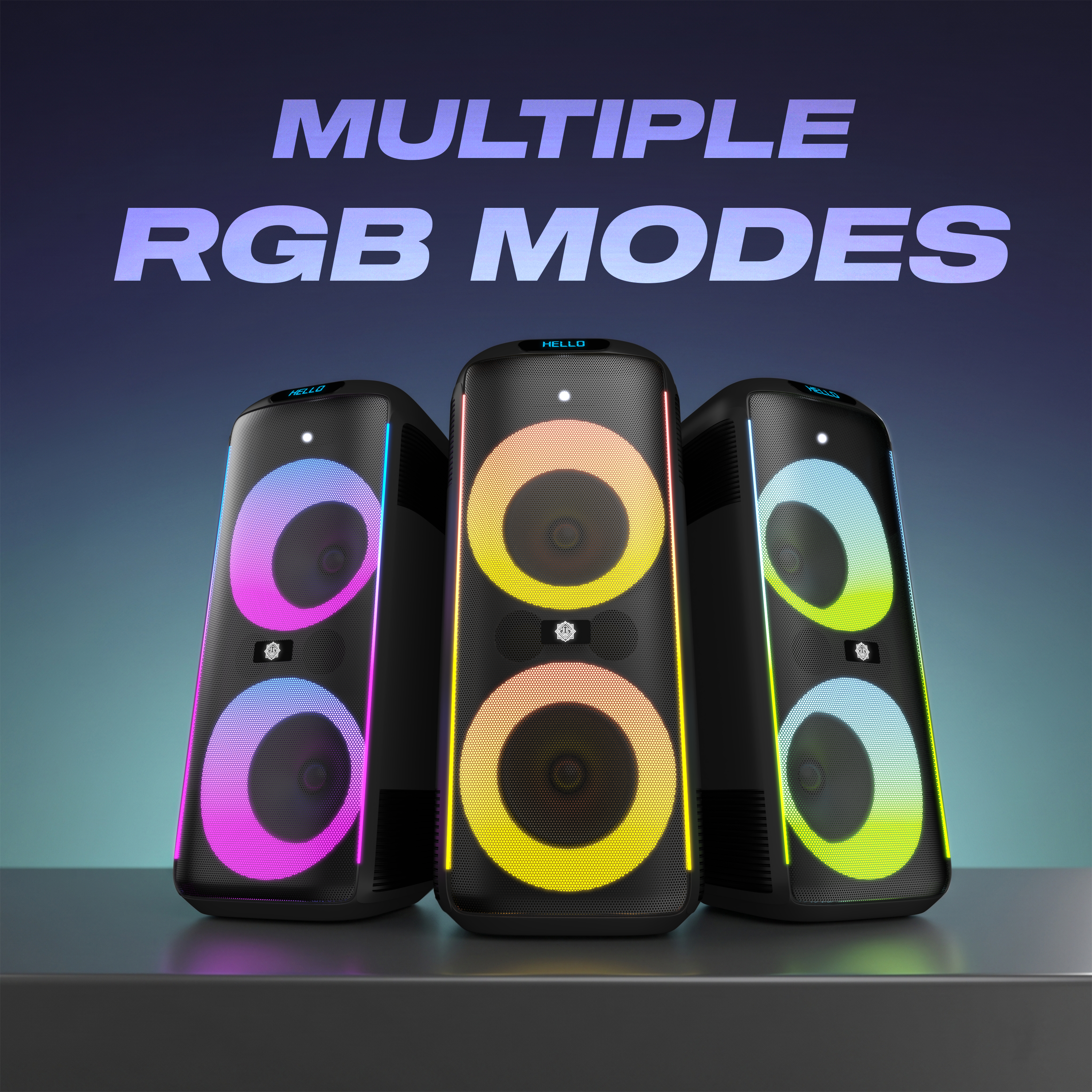 DIGIMORE 160W PartyBox Speaker w/Wireless Mic | Dual 6.5" Boombox Speakers | AI Sound Boost & Deep Base Sound | RGB Lights, 10Hrs Battery & BT 5.3/USB/TF/AUX for Parties & Gatherings (D-1362 Pro)