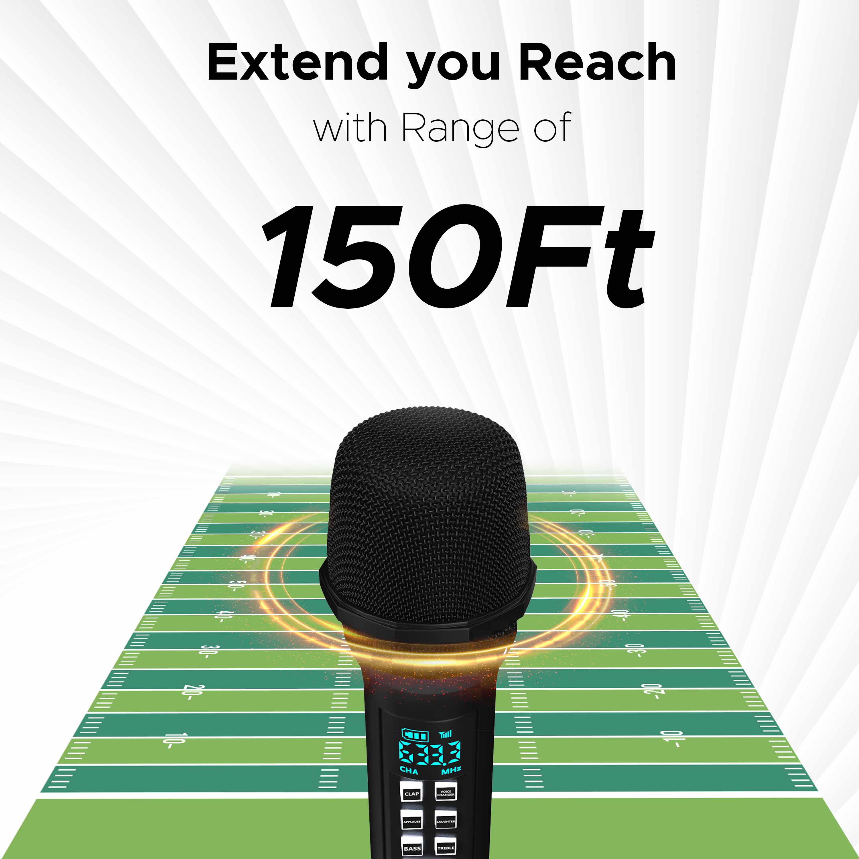 DIGIMORE UHF Wireless Microphone System with in-Built Sound Card | Voice Change, Echo, Bass Etc. | 150ft Range | for House Parties, Outdoor Party, Singing, Classroom (D-346)