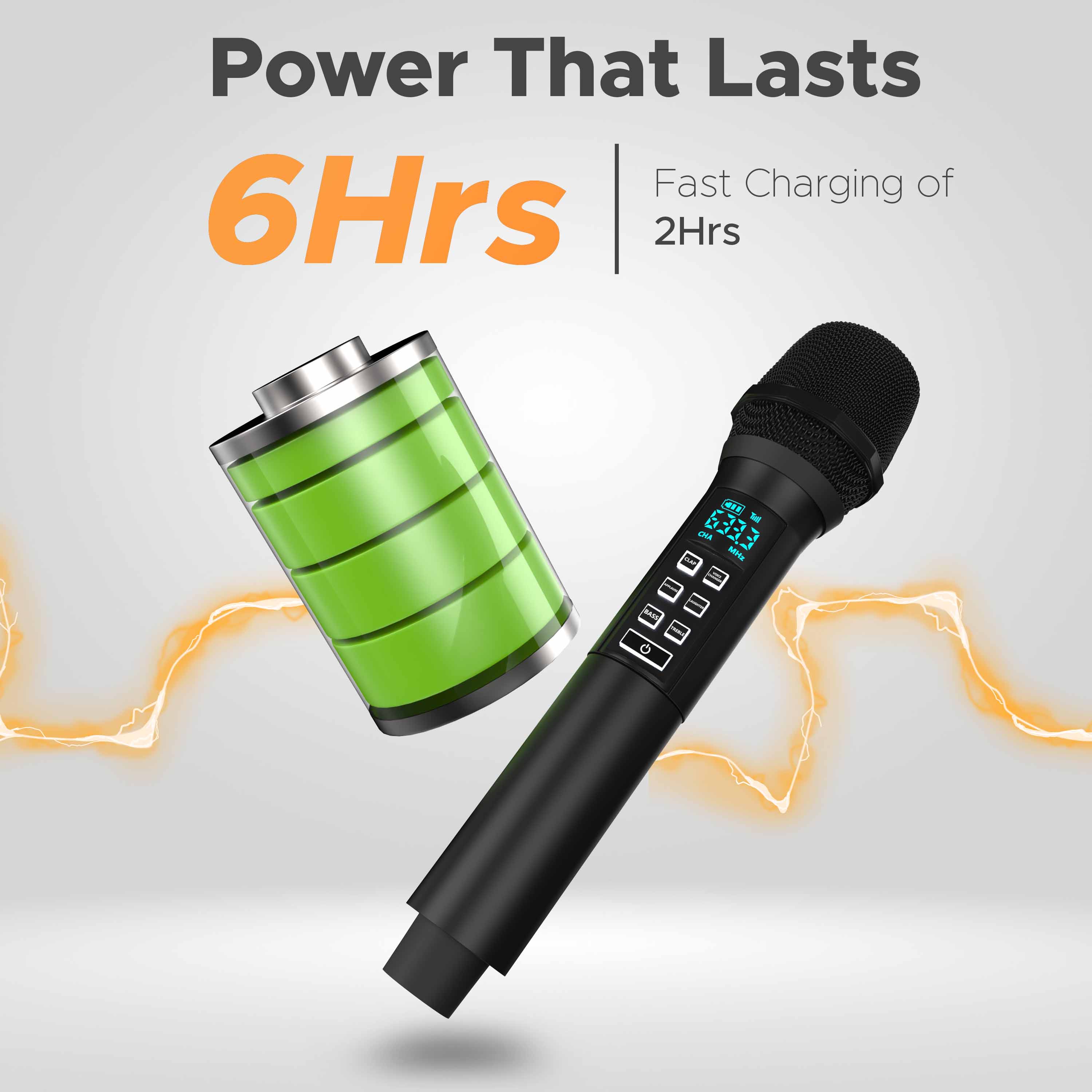 DIGIMORE UHF Wireless Microphone System with in-Built Sound Card | Voice Change, Echo, Bass Etc. | 150ft Range | for House Parties, Outdoor Party, Singing, Classroom (D-346)