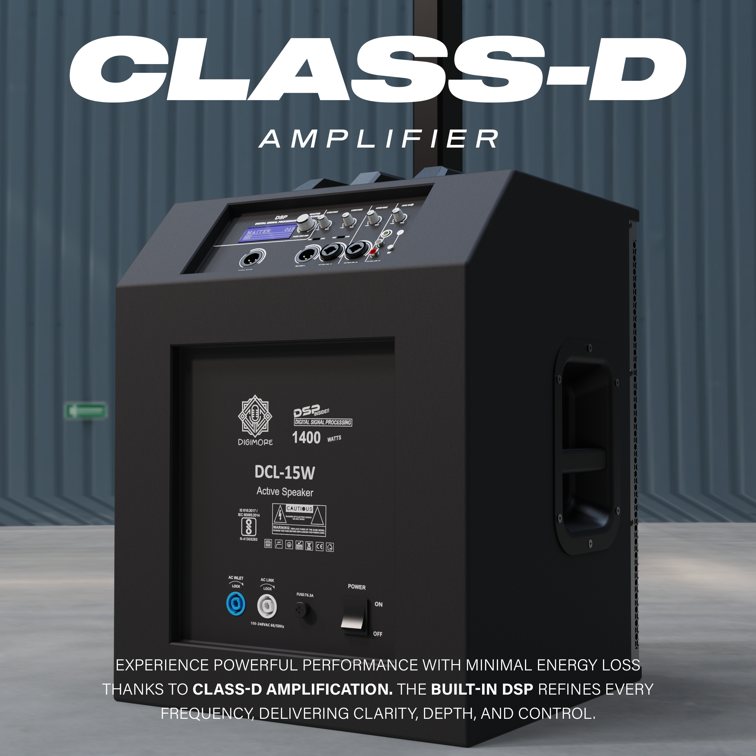 DIGIMORE 2800W Portable Column Line-Array with 15" Powered Subwoofer | Bluetooth v5.4 & TWS | 4 DSP Modes | 2 XLR/6.35mm Input Ports | Ideal for DJ, Live Events & Performances (DCL-15W)