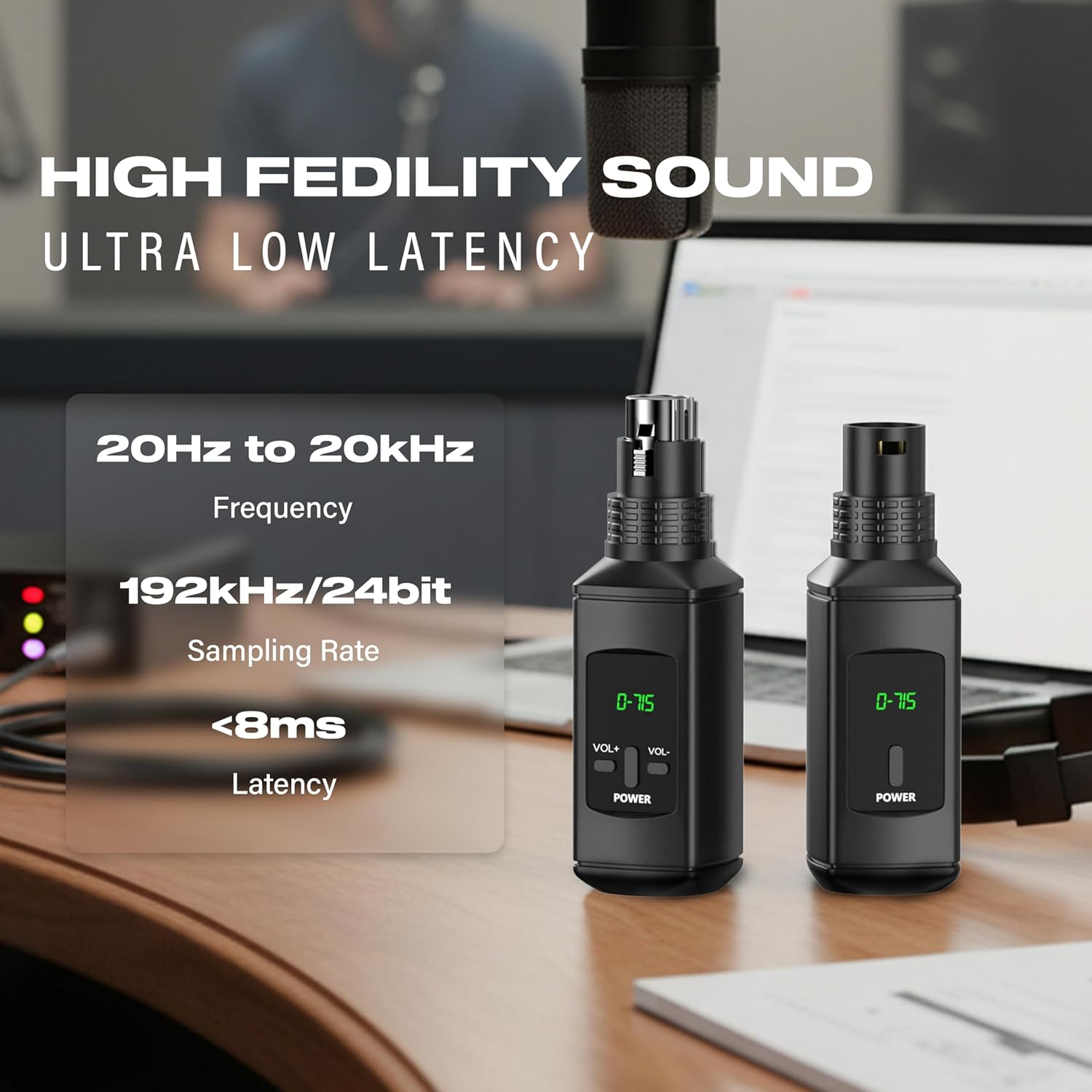 DIGIMORE Wireless Microphone System | 2.4GHz Digital Modulation | 50m Range | High S/N Ratio >90dB | Ideal for Recording, Streaming & Public Speaking (D-715)