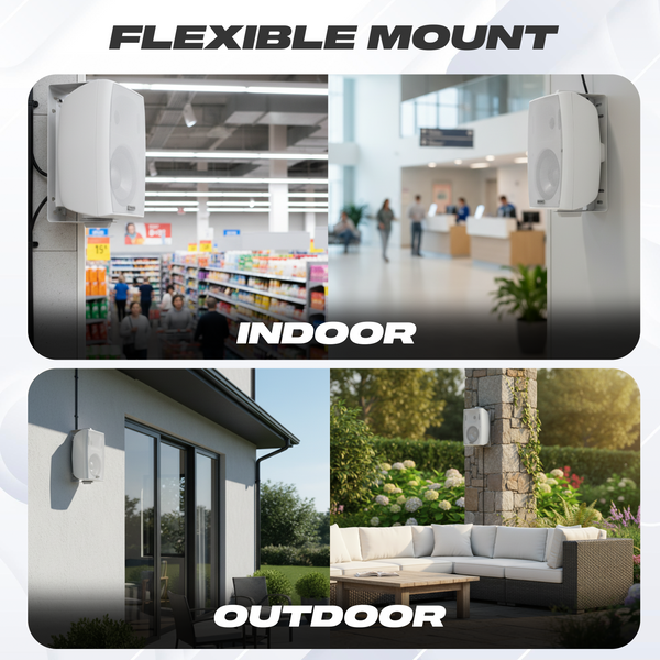 DIGIMORE 80W Wall Speaker | 2-Way 8Ω Speaker | 4" Woofer + 1" Tweeter | Clear & Balanced Sound | Easy Wall Mount | Indoor & Outdoor Use | Ideal for Home, Restaurants & Commercial Spaces (DWS-4201K)