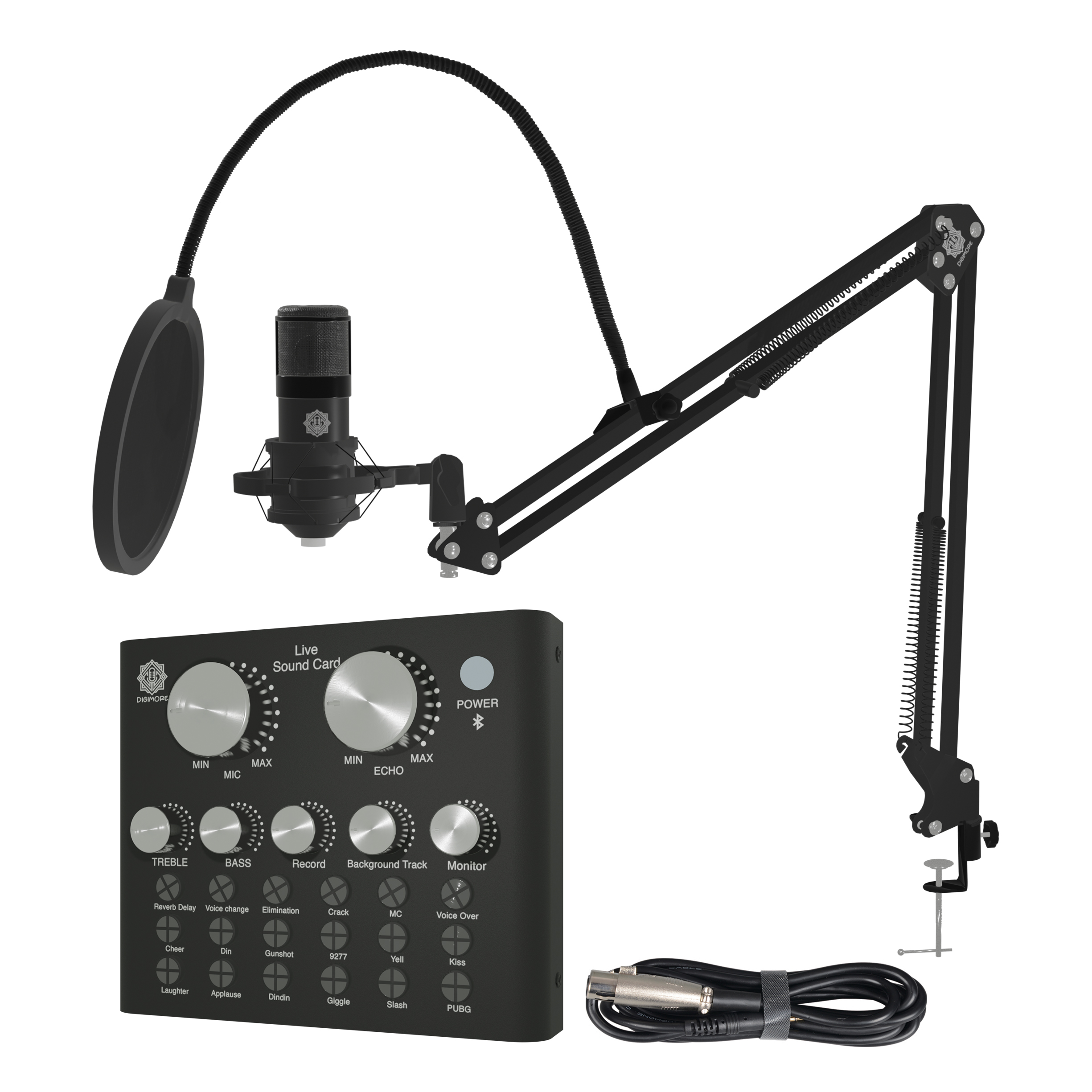 Digimore D-430 Condenser Microphone Kit Podcast Equipment Bundle with ...